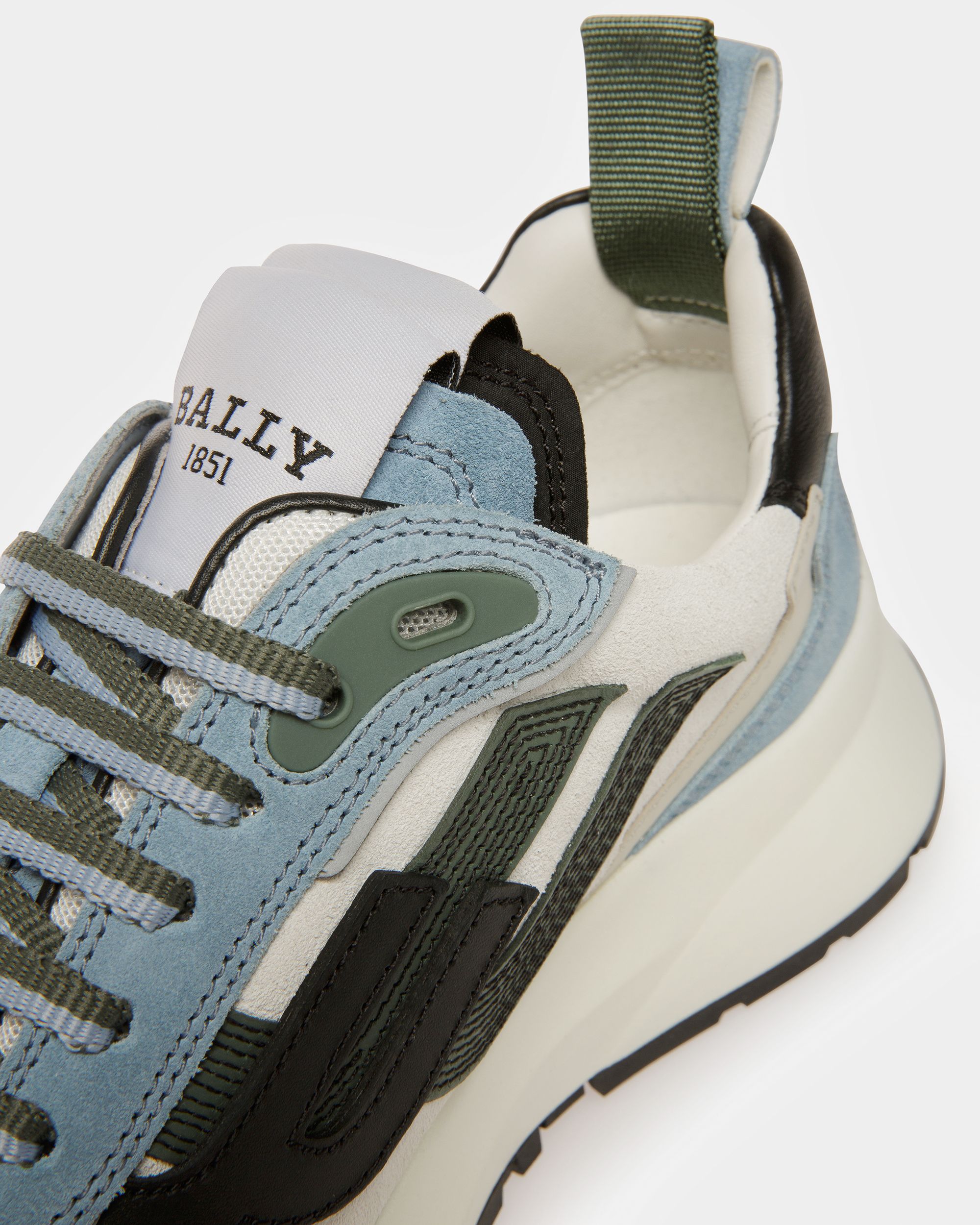Darky ブラック・ダスティホワイト・ライトブルー レザー スニーカー - 女性 - Bally - 06