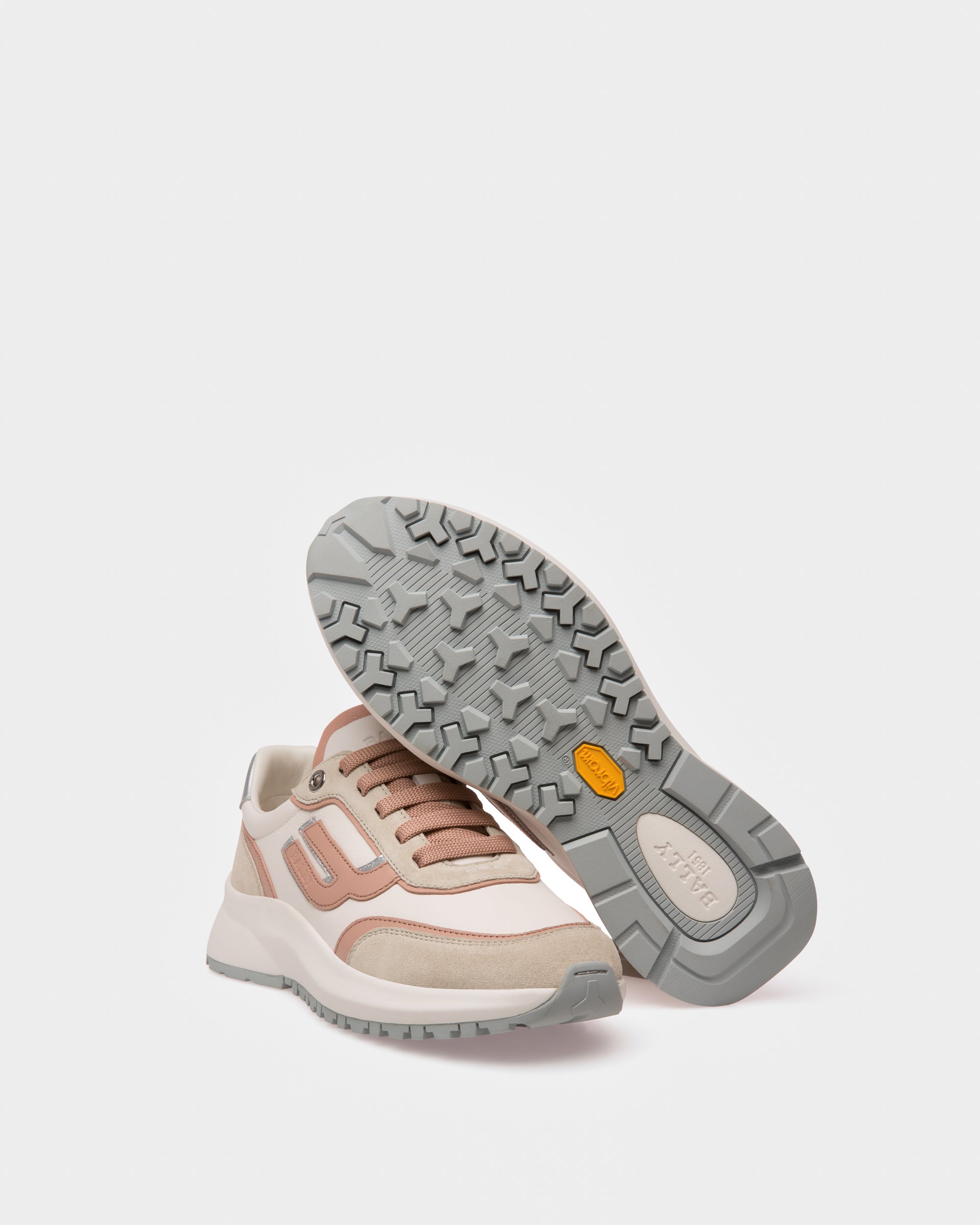 Demmy ダスティホワイト＆ピンク レザー スニーカー - 女性 - Bally - 04