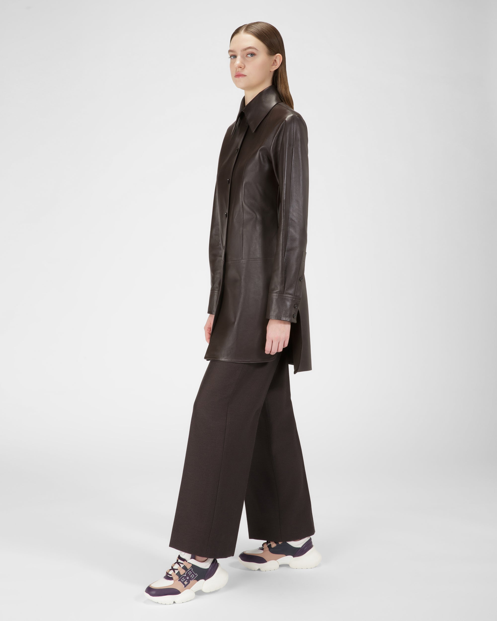 Claires パープル＆ペールピンク＆ネイビー レザー スニーカー - 女性 - Bally - 03