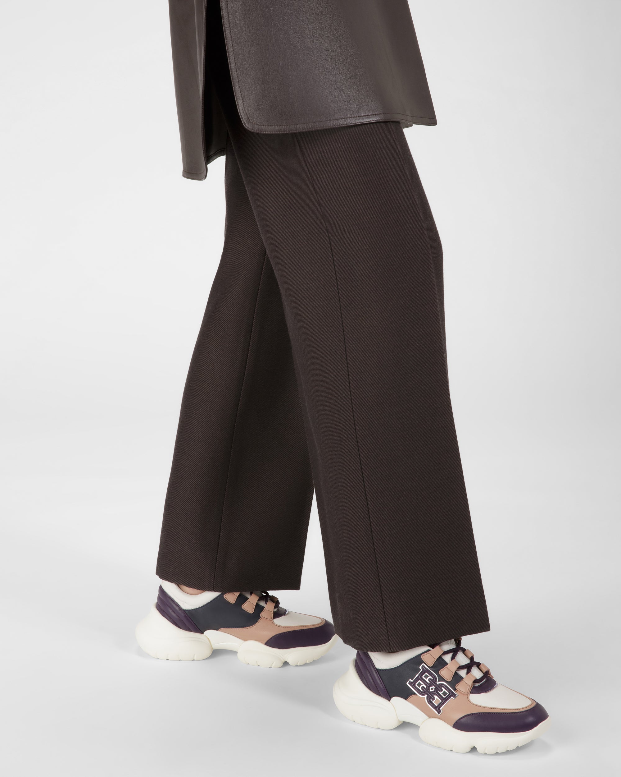 Claires パープル＆ペールピンク＆ネイビー レザー スニーカー - 女性 - Bally - 07