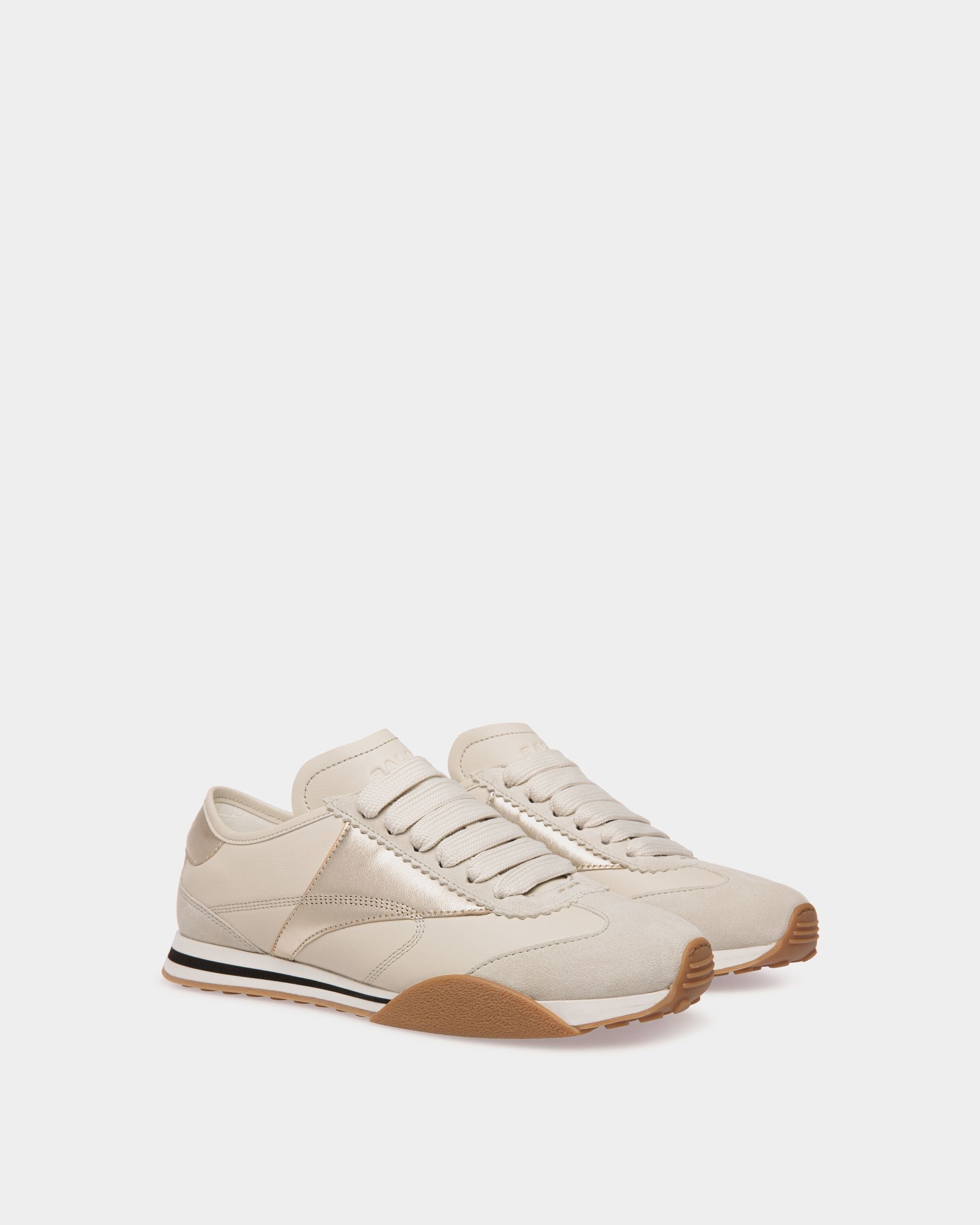 Sussex スニーカー ホワイト＆ゴールド レザー - 女性 - Bally - 02