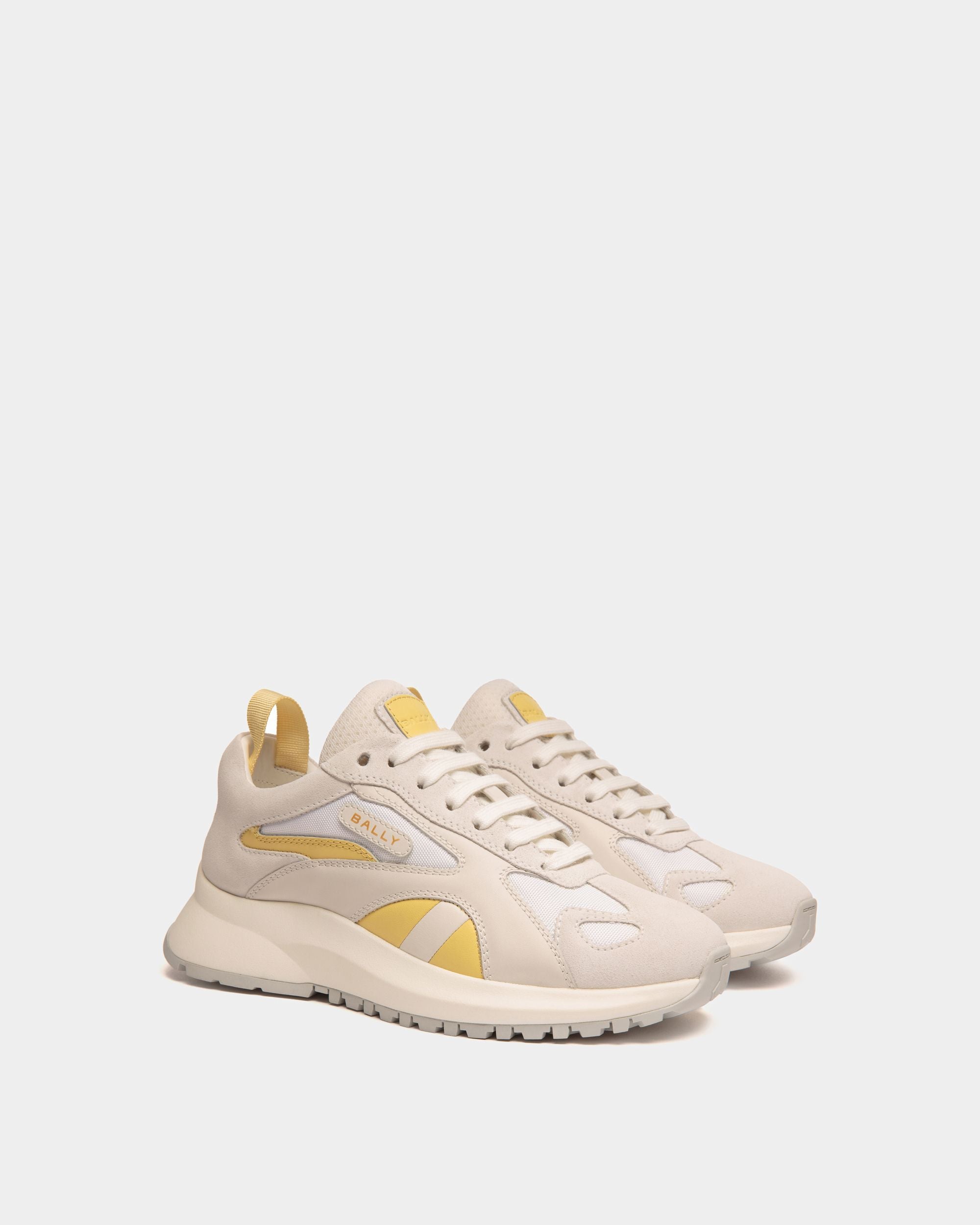 Outline スニーカー ホワイト＆イエロー ニット ファブリック - 女性 - Bally - 02