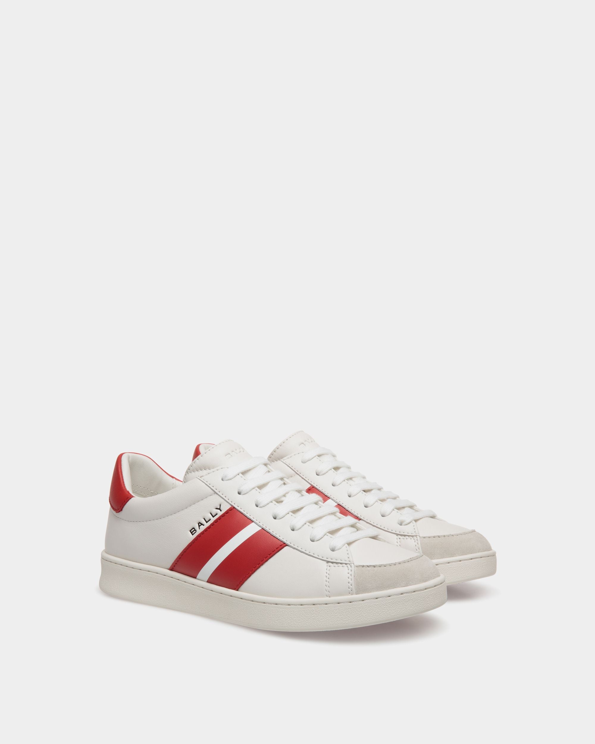 Tennis Sneaker In White Leather - 女性 - Bally - 02