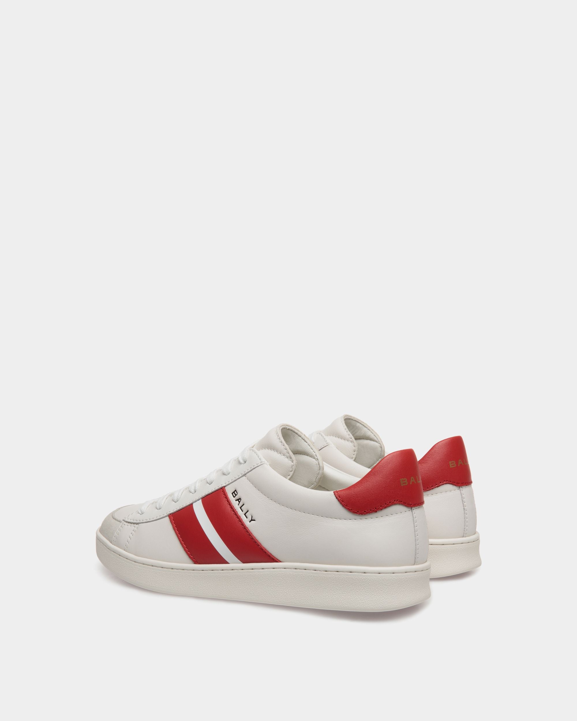 Tennis Sneaker In White Leather - 女性 - Bally - 03