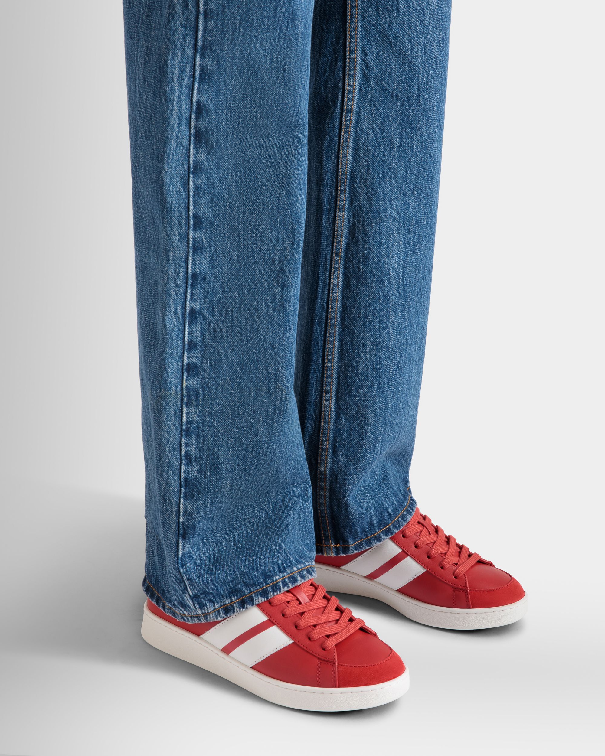 Tennis スニーカー Candy Red＆ホワイト レザー - 女性 - Bally - 02