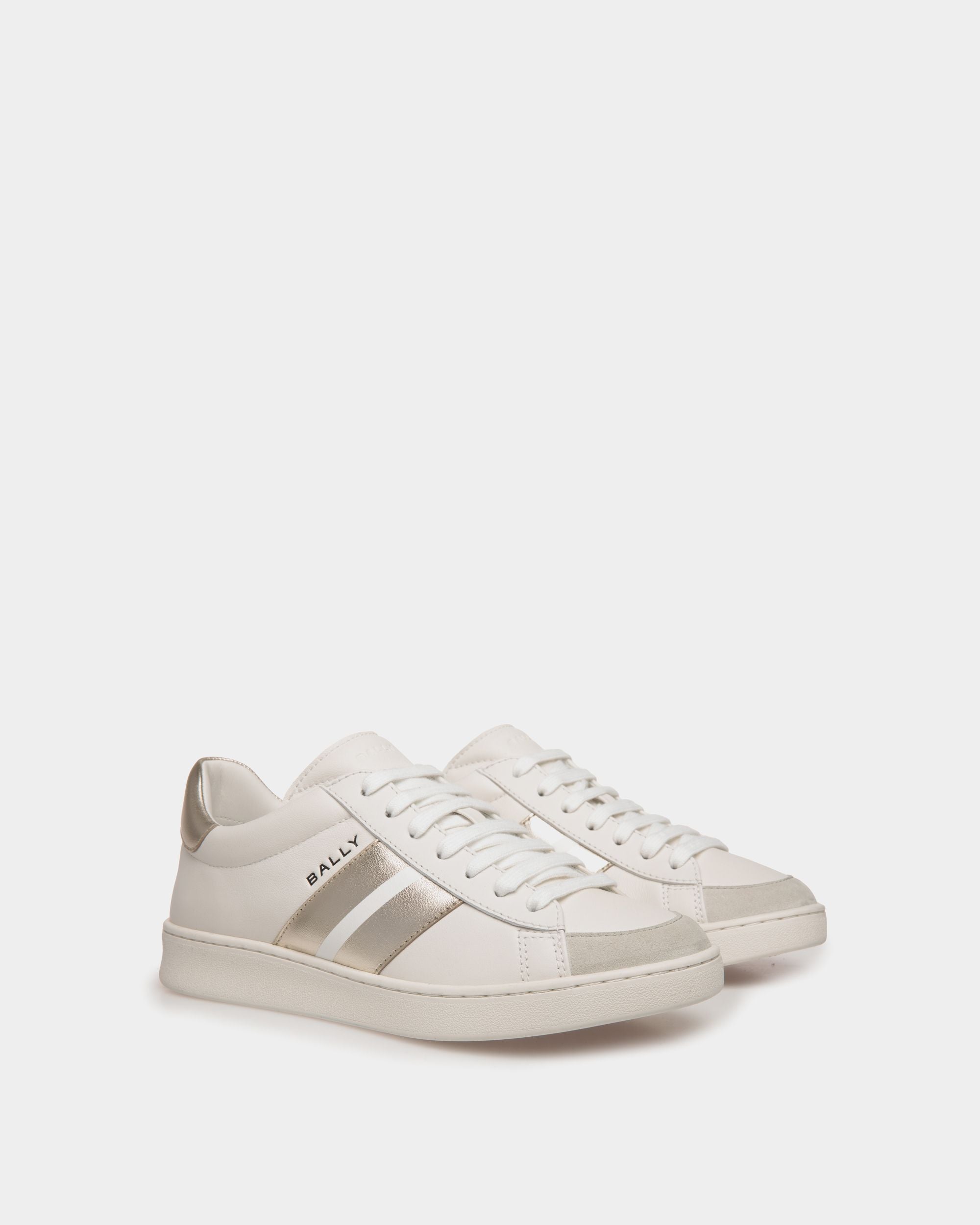 Tennis スニーカー ホワイト＆ゴールド レザー - 女性 - Bally - 02