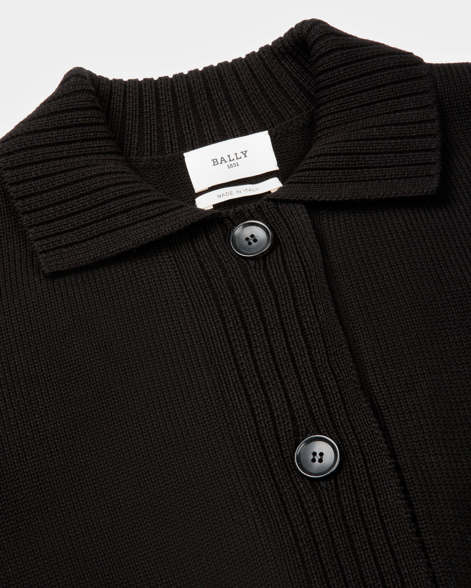 ポロネック ドレス ブラック コットン ニット ポロシャツドレス - 女性 - Bally - 02