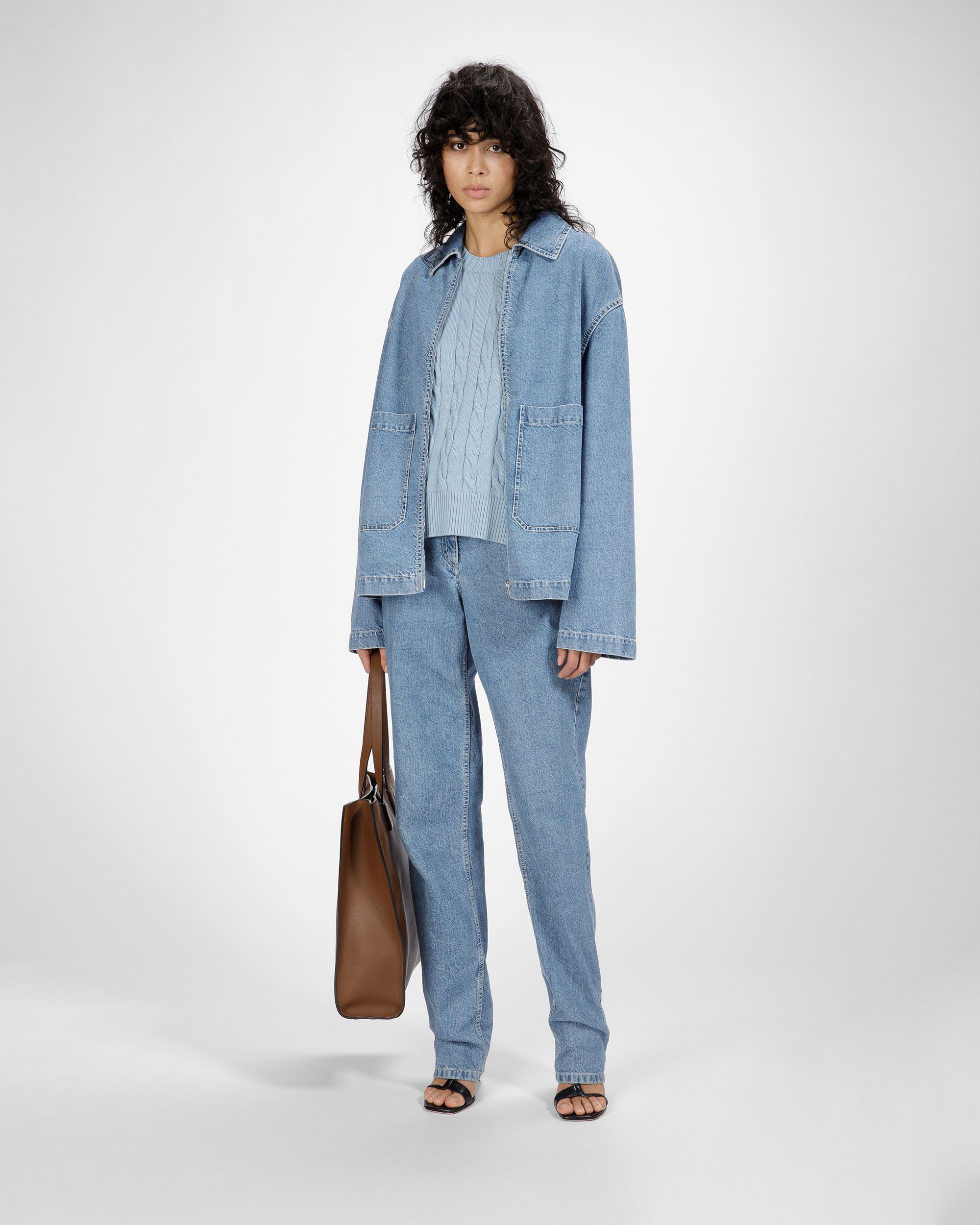 クルーネック ケーブルニット ライトブルー コットン クルーネック ケーブルニット - 女性 - Bally - 04