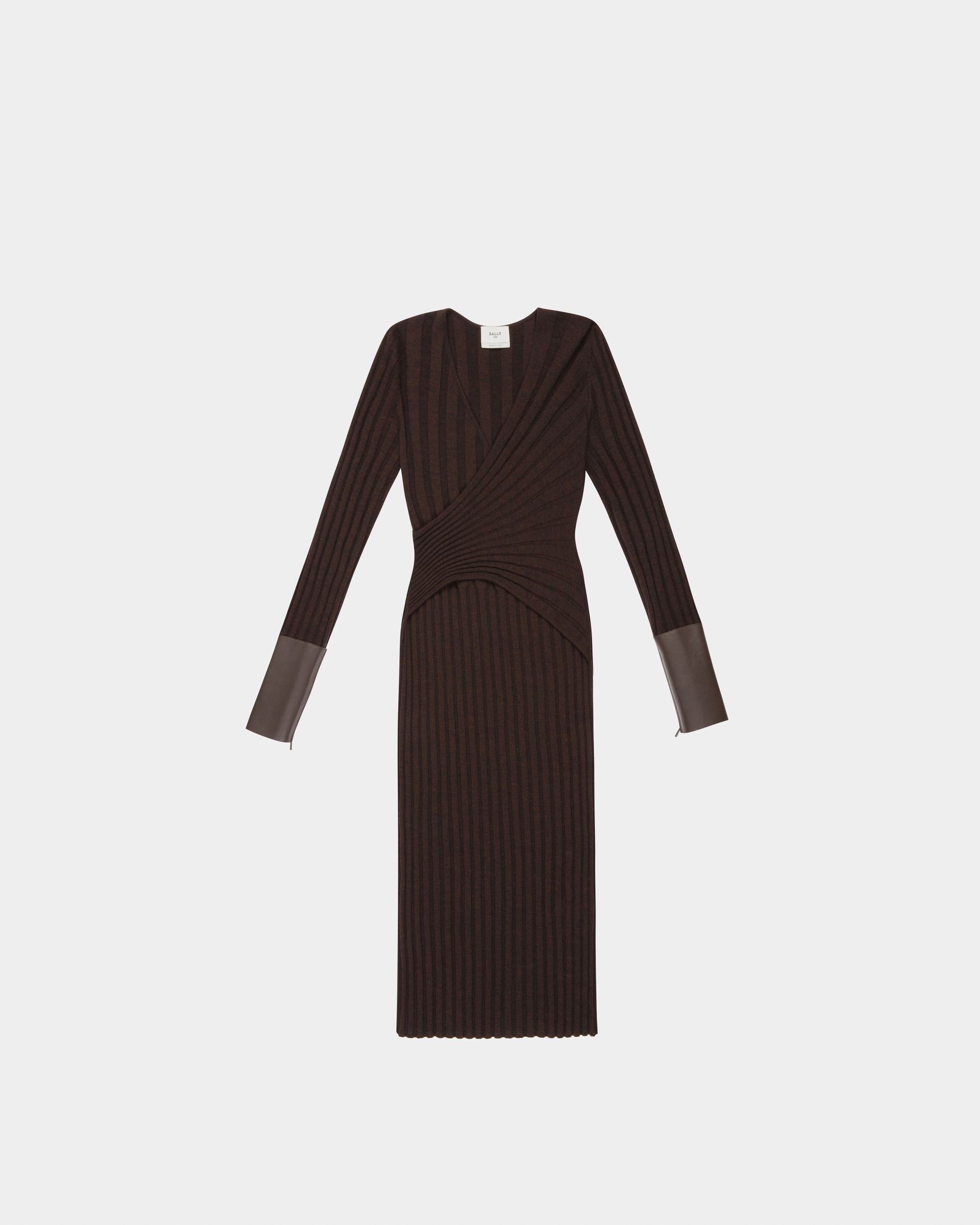 エボニーブラウン ウール＆カシミアミックス ドレス - 女性 - Bally - 04