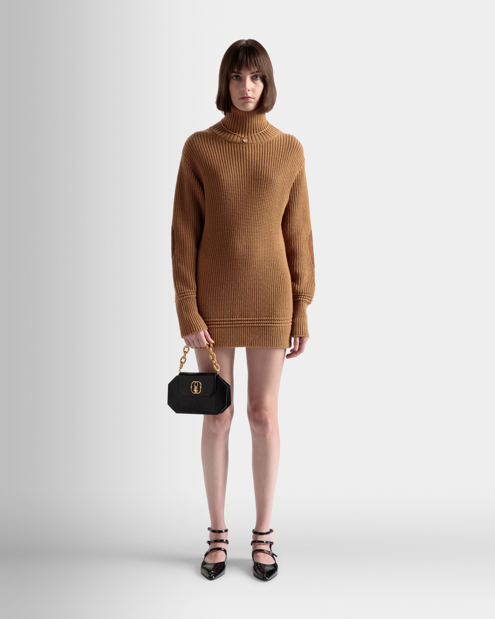 ロールネック ドレス ブラウン ウールブレンド - 女性 - Bally - 02