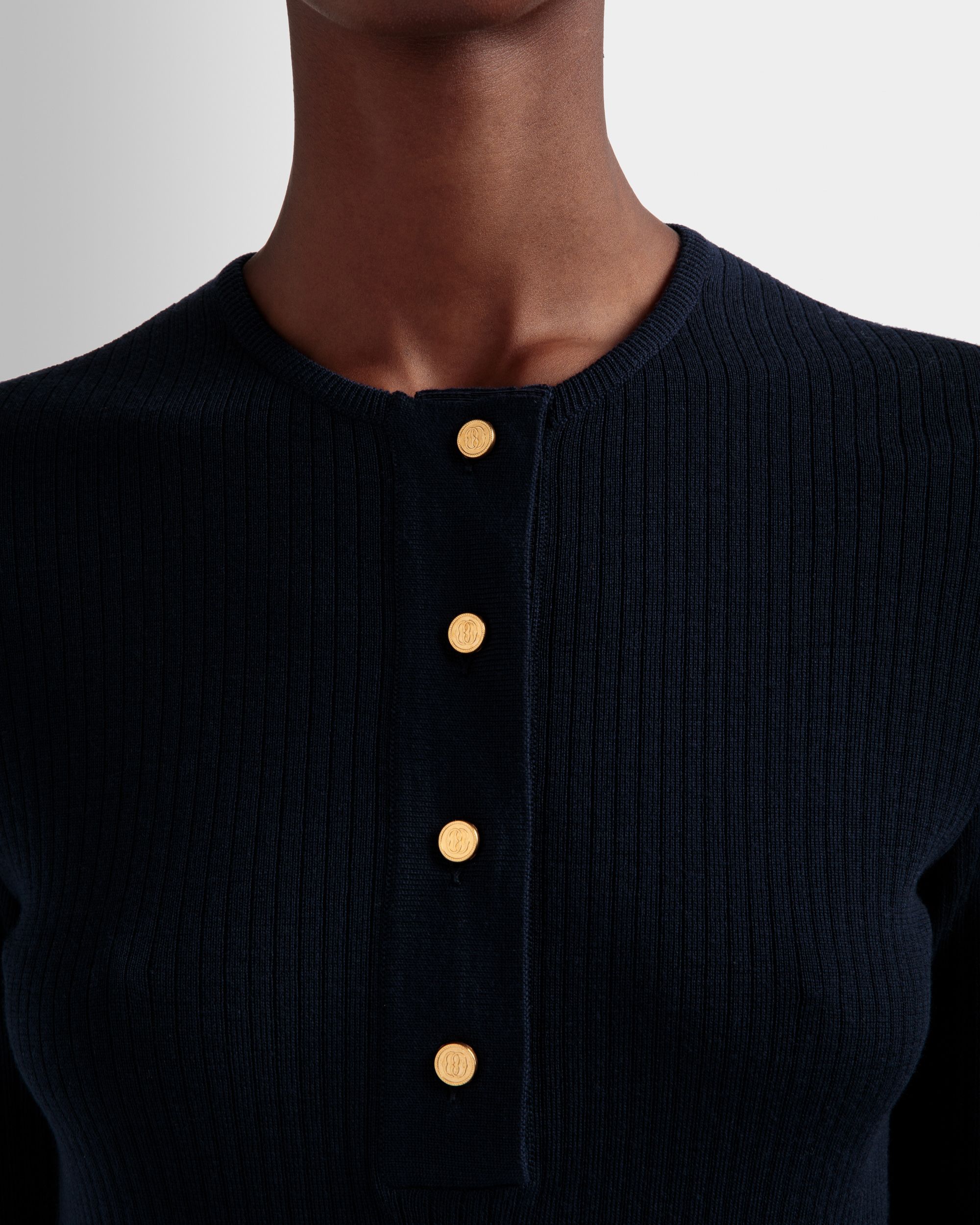 Henley ニットトップ インクネイビー ウール - 女性 - Bally - 04