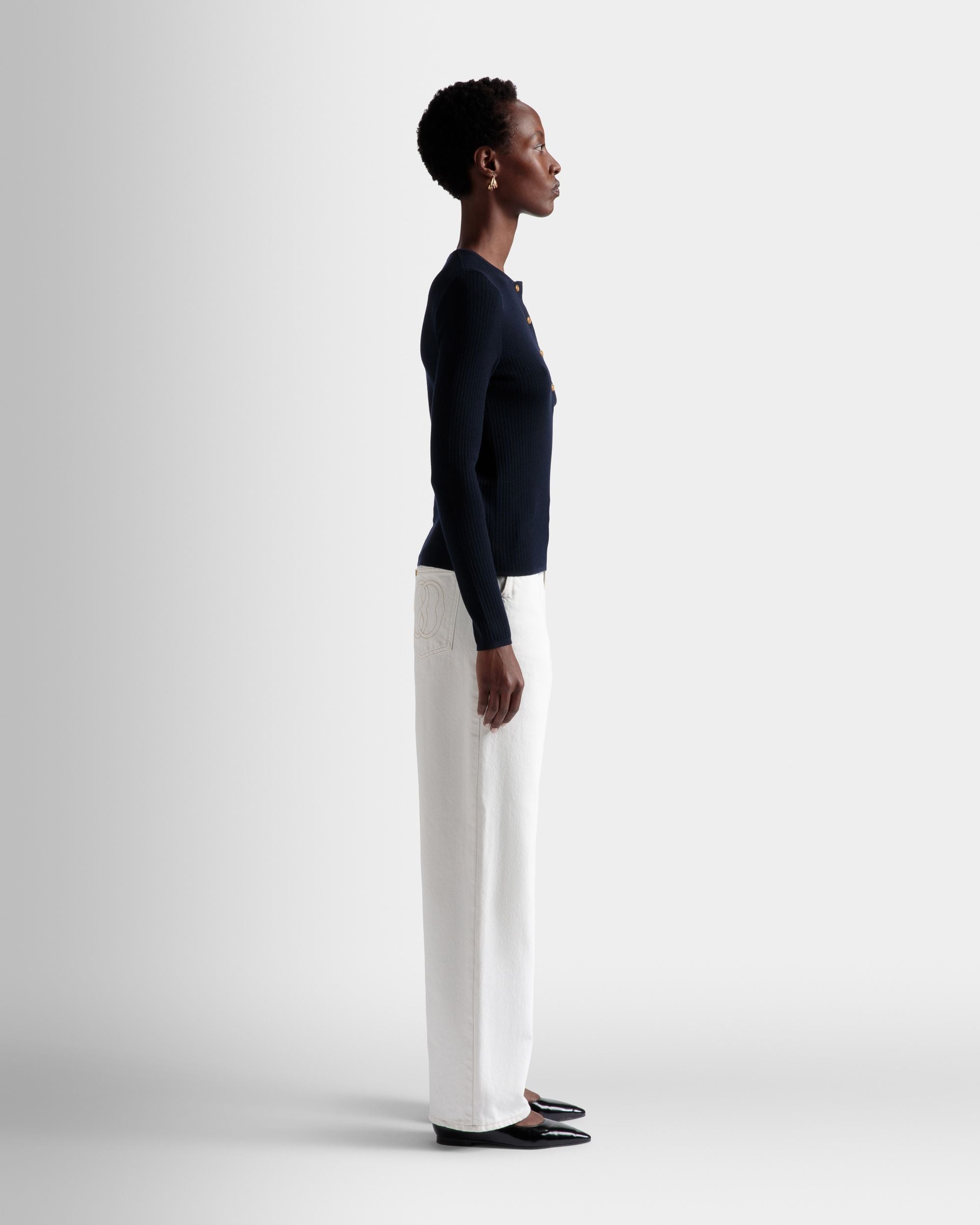 Henley ニットトップ インクネイビー ウール - 女性 - Bally - 05