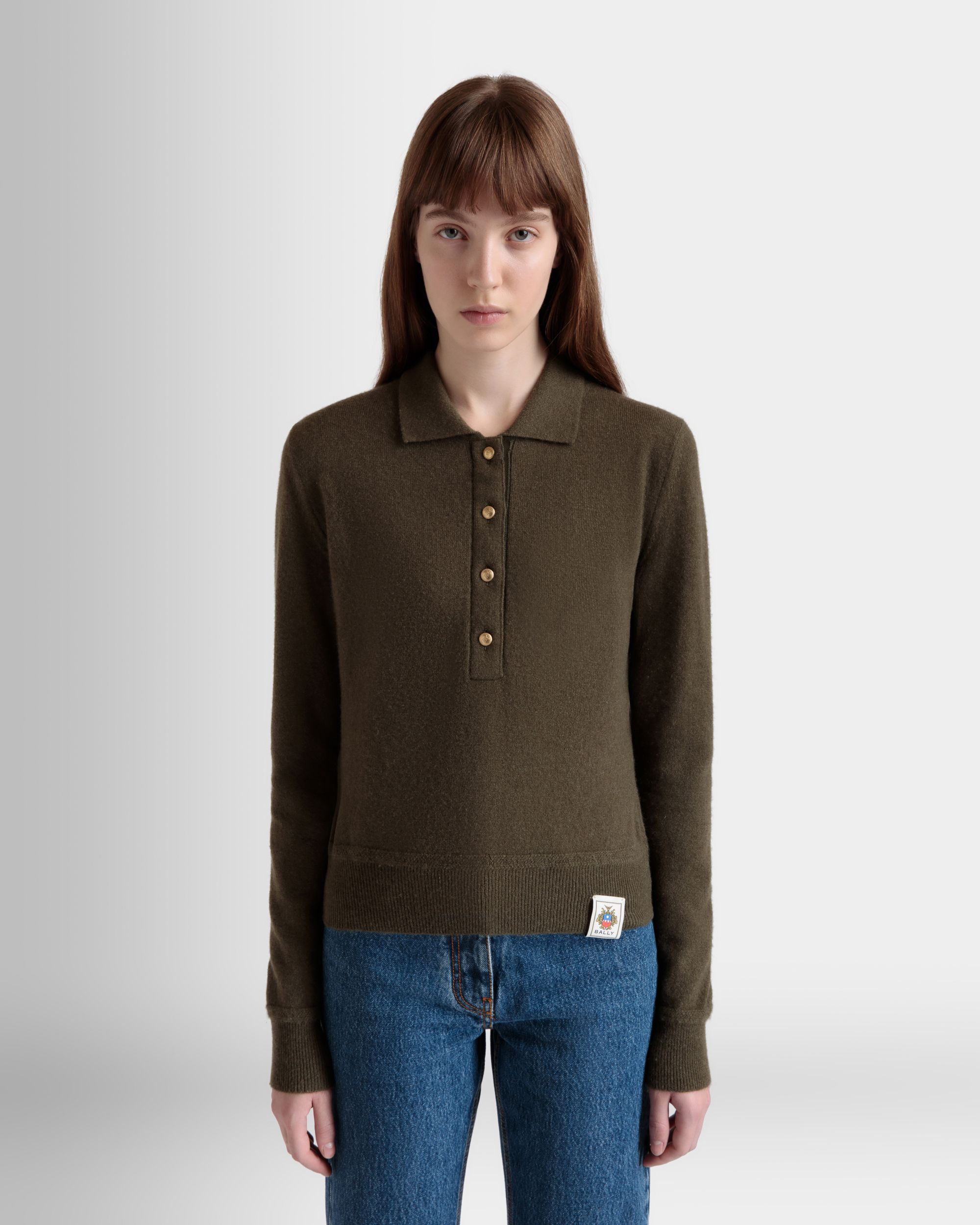 ニット ポロシャツ エメラルドグリーン カシミア - 女性 - Bally - 03