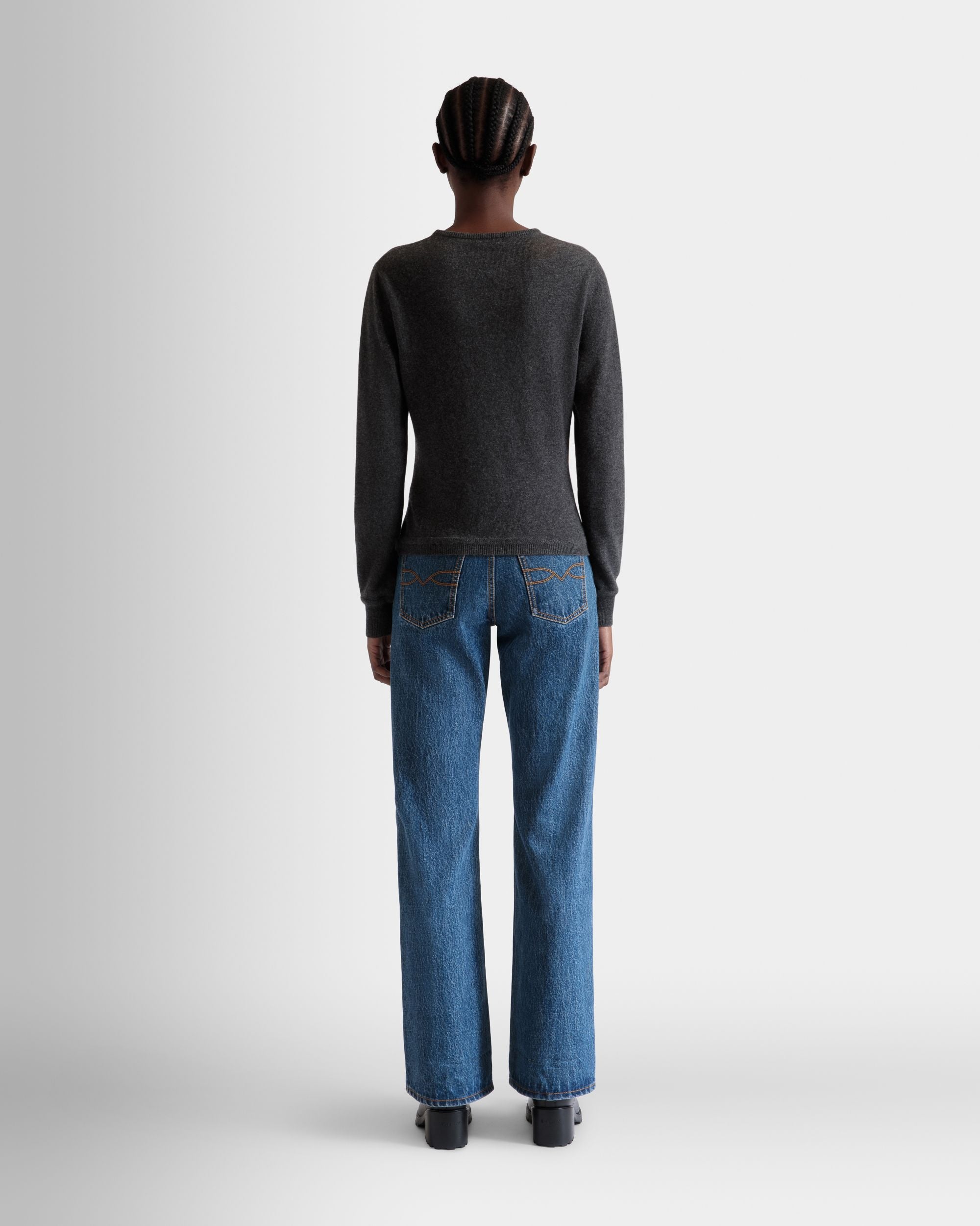 ロングスリーブ ニット トップ ダークグレー カシミア - 女性 - Bally - 07