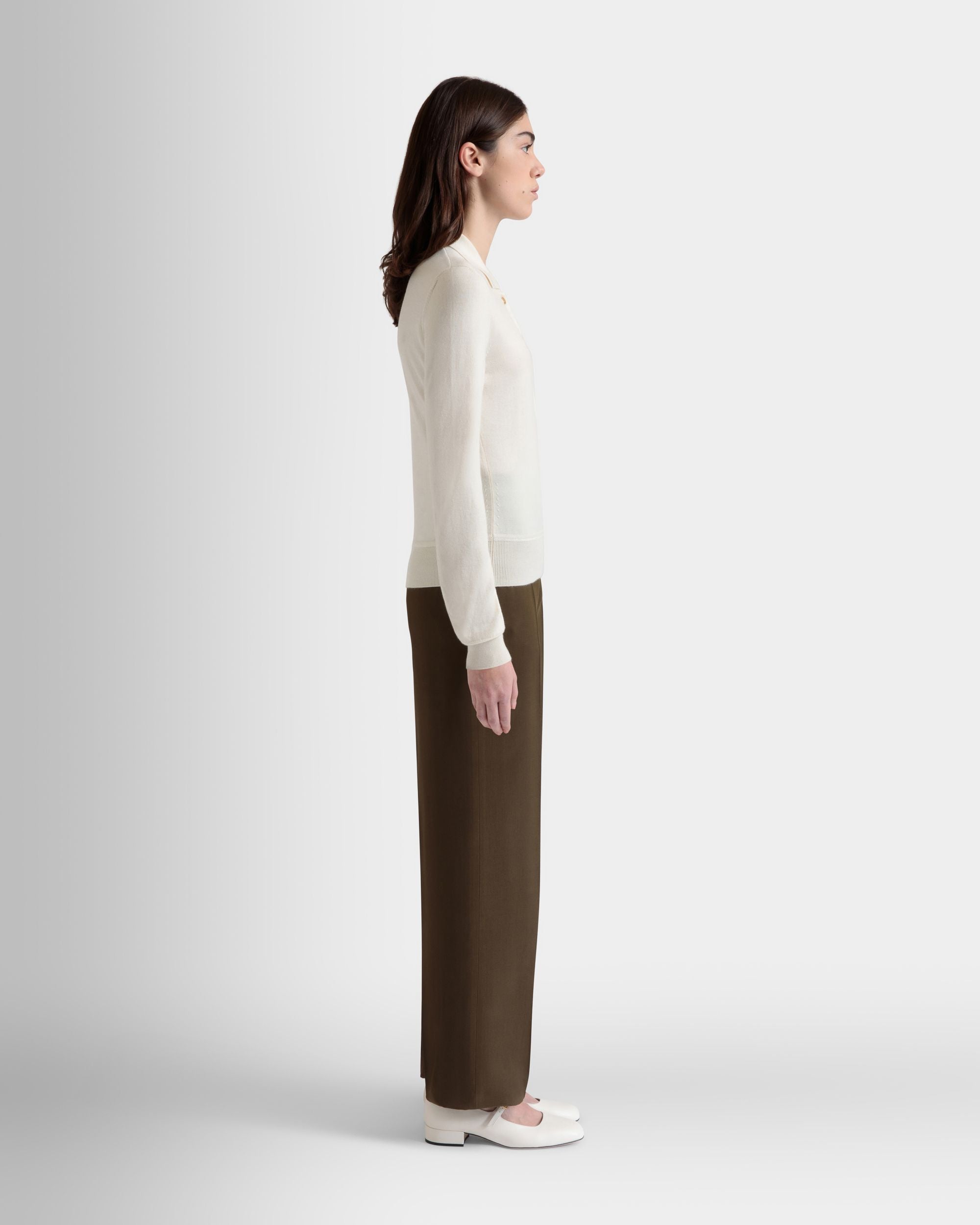 ロングスリーブ ポロシャツ アイボリー カシミア＆シルク - 女性 - Bally - 05