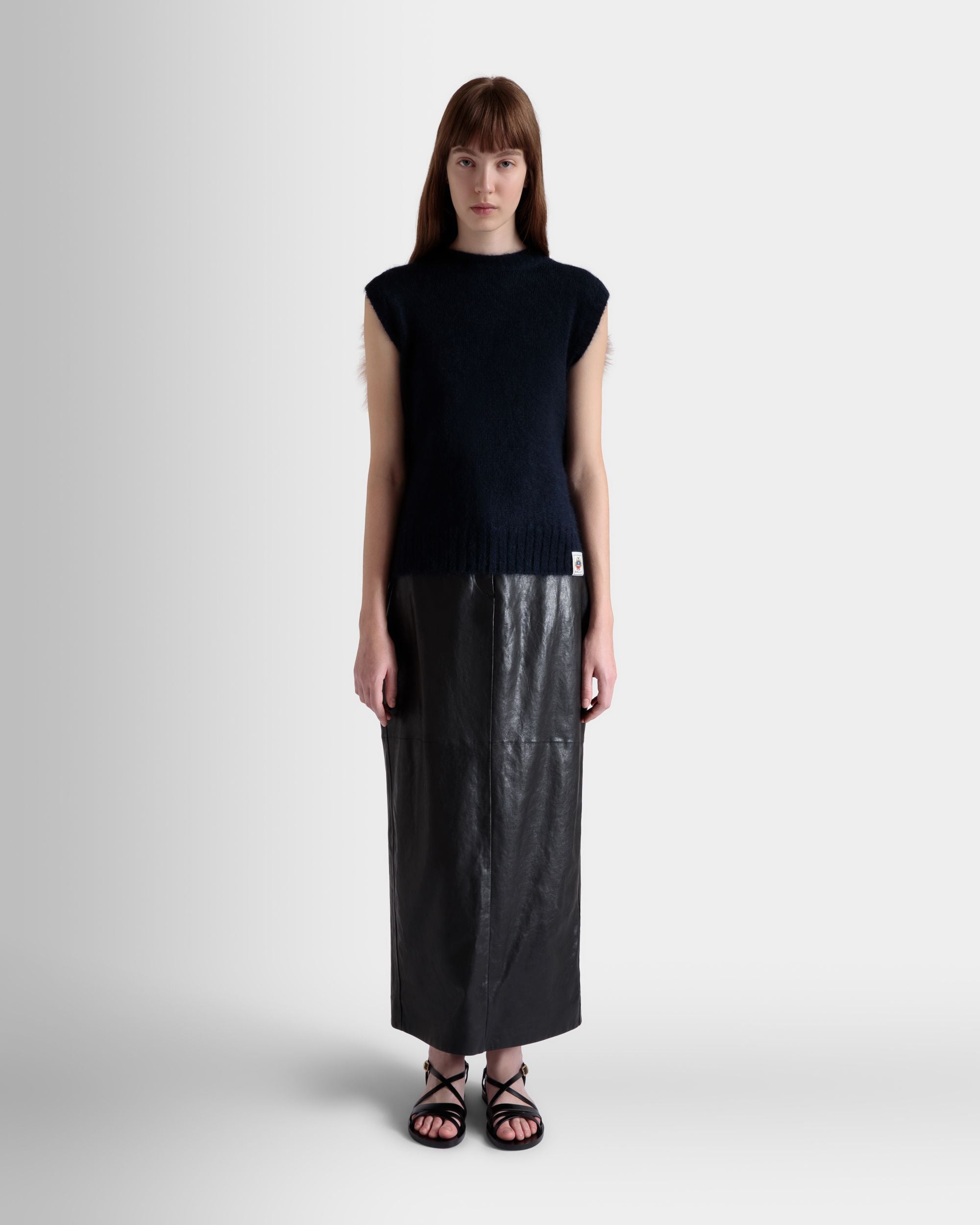 ニット ベスト Navy Blue＆プラリネベージュ モヘア＆シルク - 女性 - Bally - 02