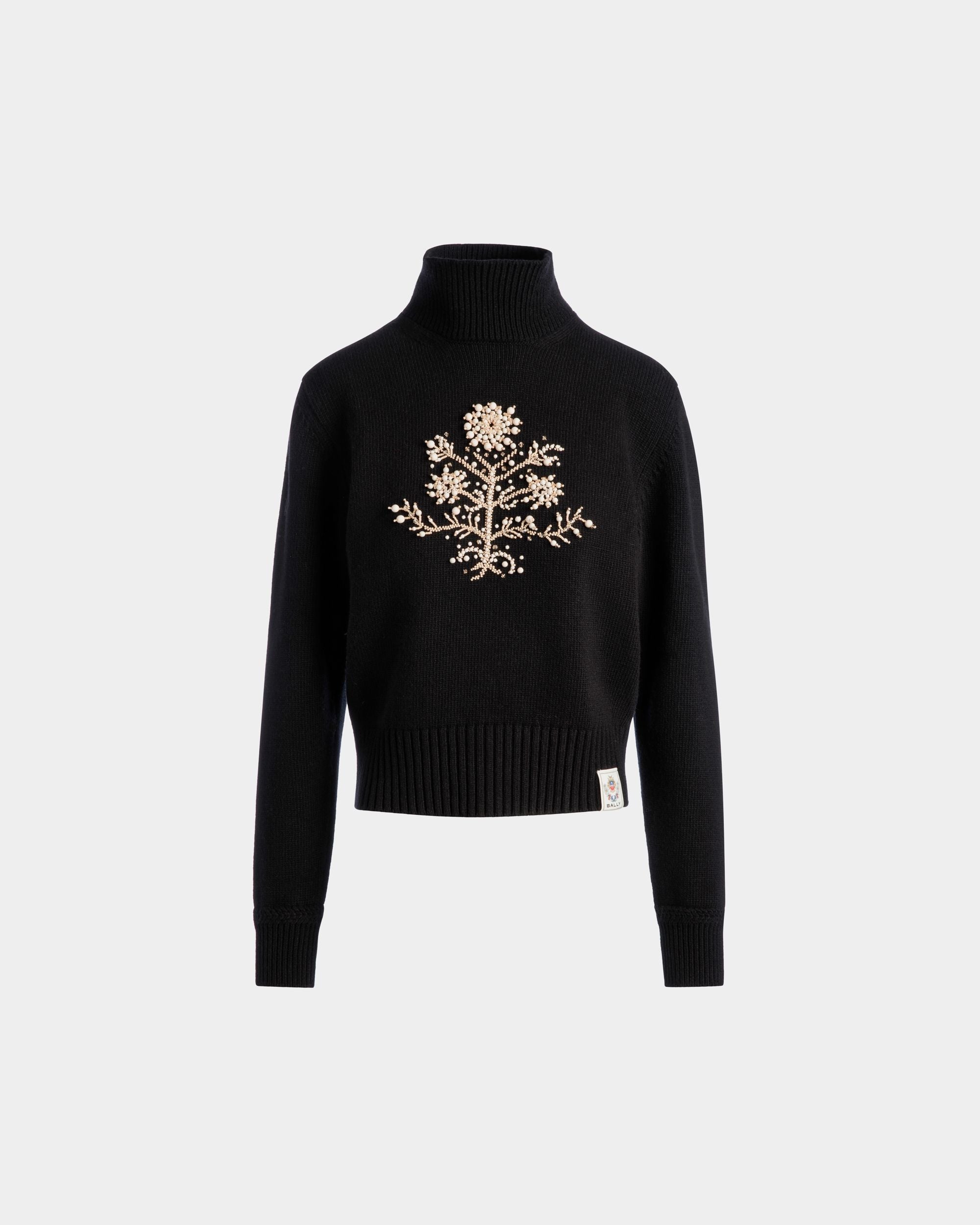 Winter Capsule タートルネック セーター ヘリテージフラワー ブラック ウール - 女性 - Bally - 01