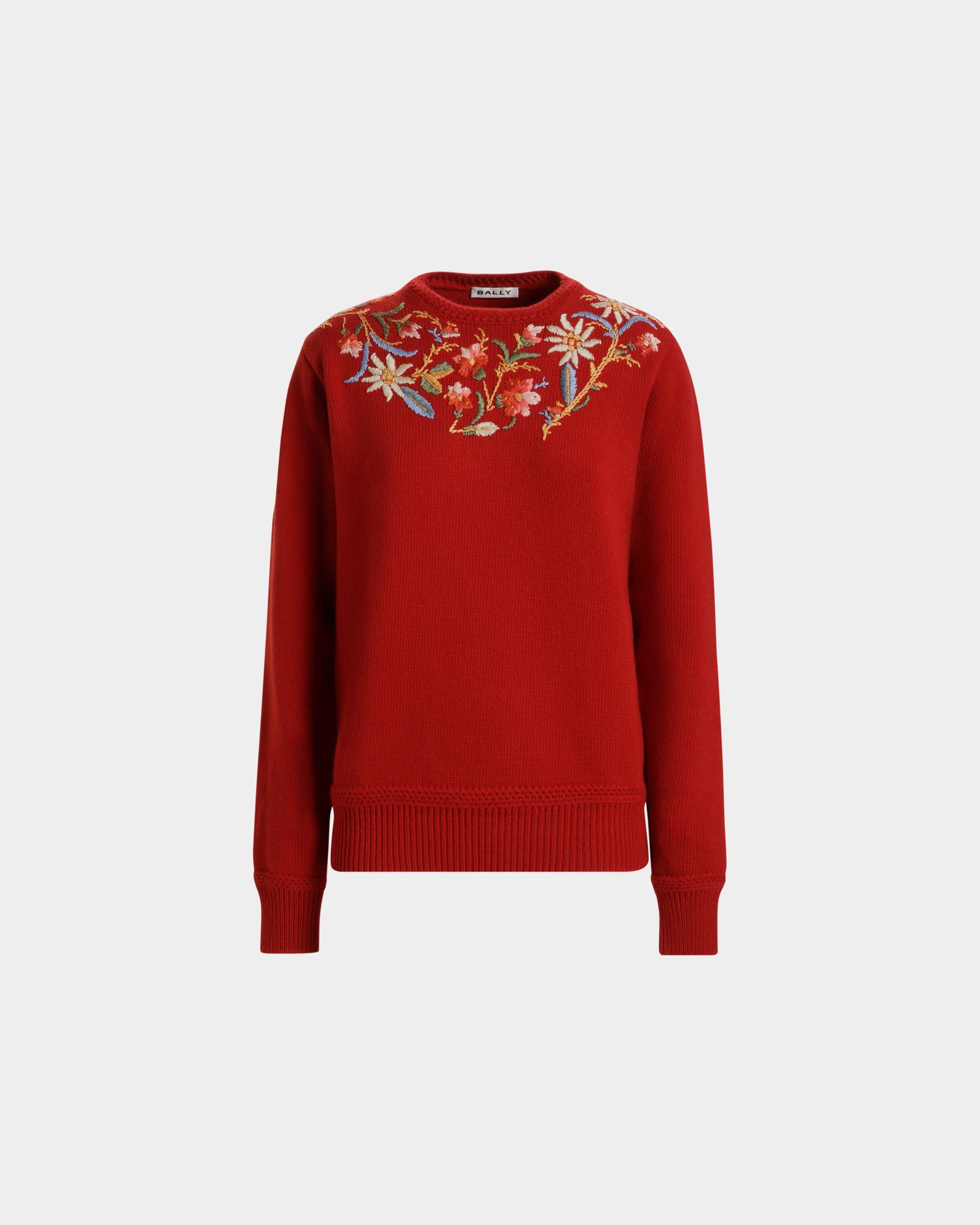 Winter Capsule クルーネック セーター アルパインフラワー レッド ウール - 女性 - Bally - 01