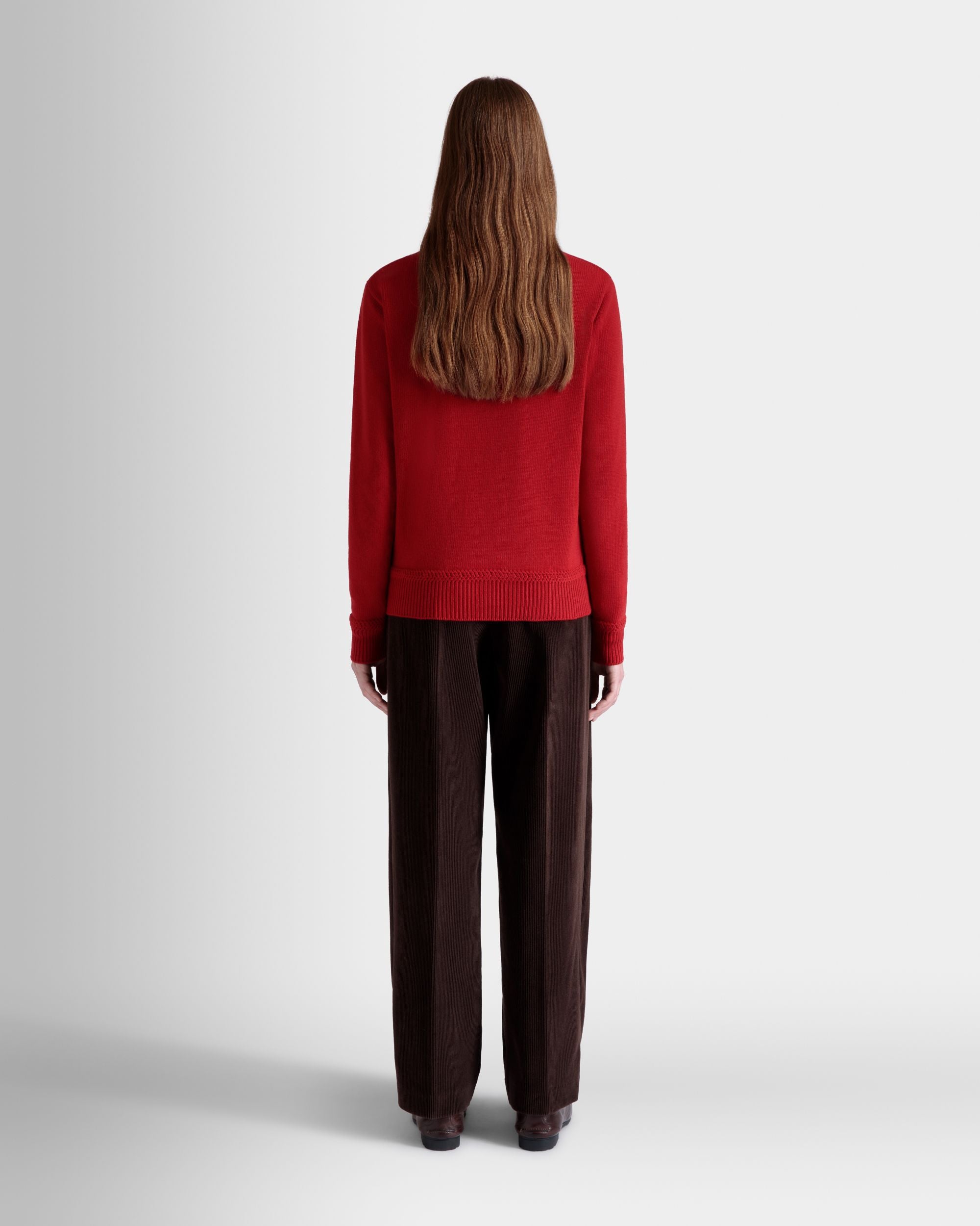 Winter Capsule クルーネック セーター アルパインフラワー レッド ウール - 女性 - Bally - 05