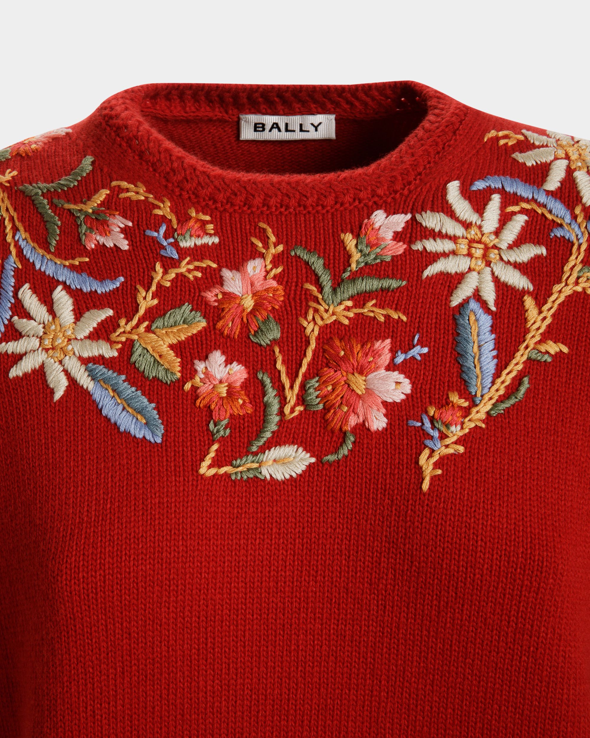 Winter Capsule クルーネック セーター アルパインフラワー レッド ウール - 女性 - Bally - 06