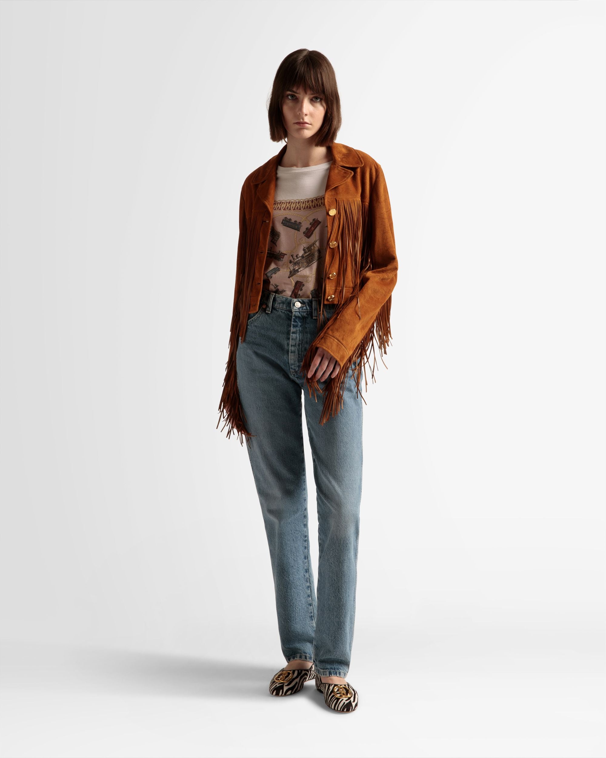 タッセル ジャケット デザートブラウン スエード - 女性 - Bally - 02