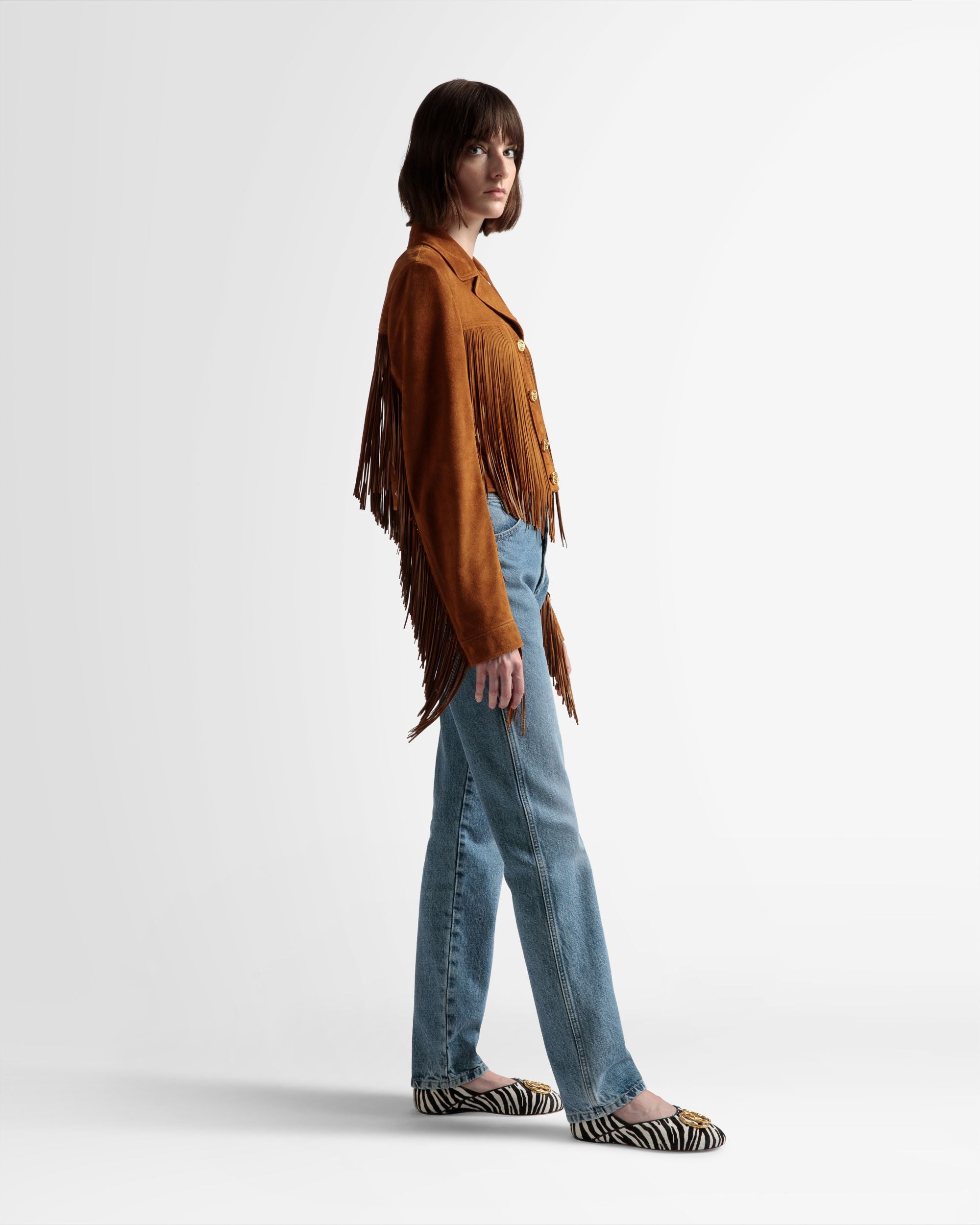 タッセル ジャケット デザートブラウン スエード - 女性 - Bally - 05
