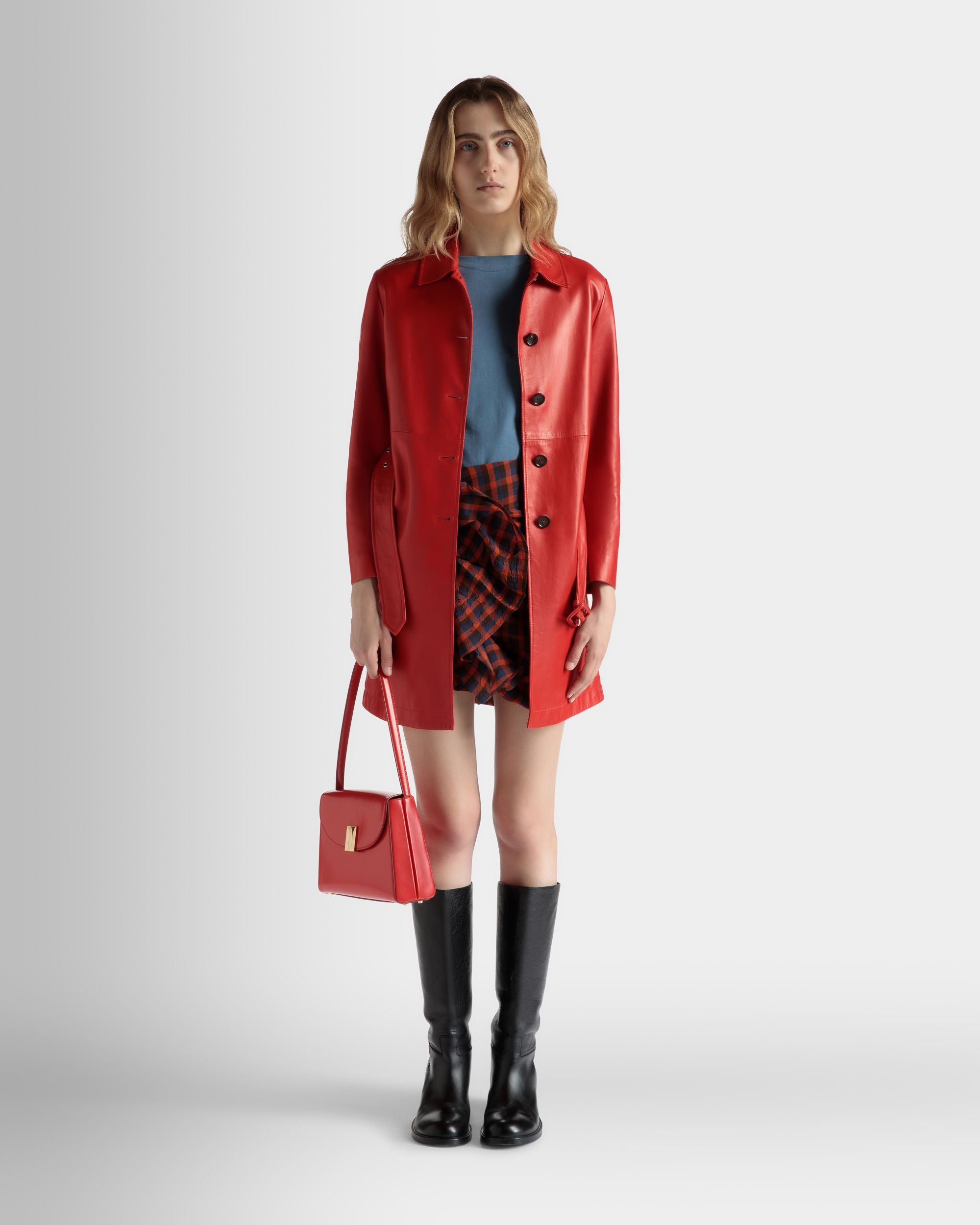 ベルト ミディコート Candy Red レザー - 女性 - Bally - 02