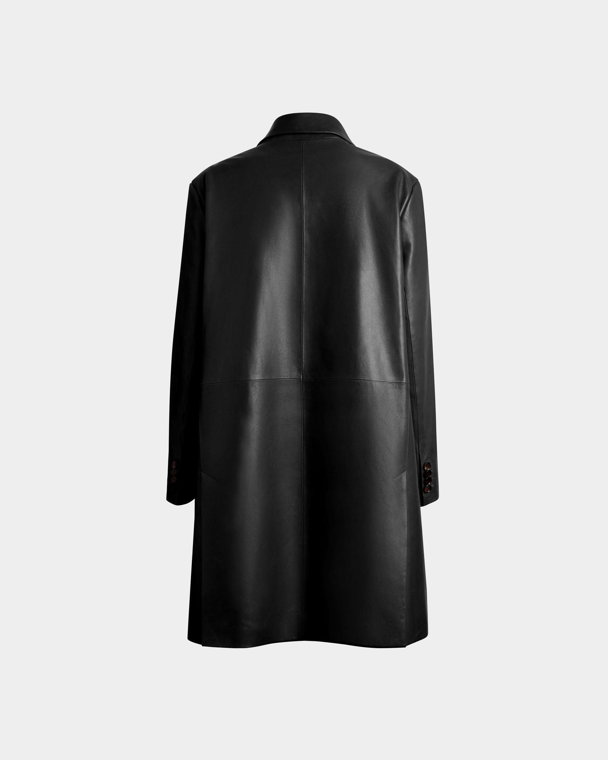 シングルブレスト ミディ コート ブラック レザー - 女性 - Bally - 03