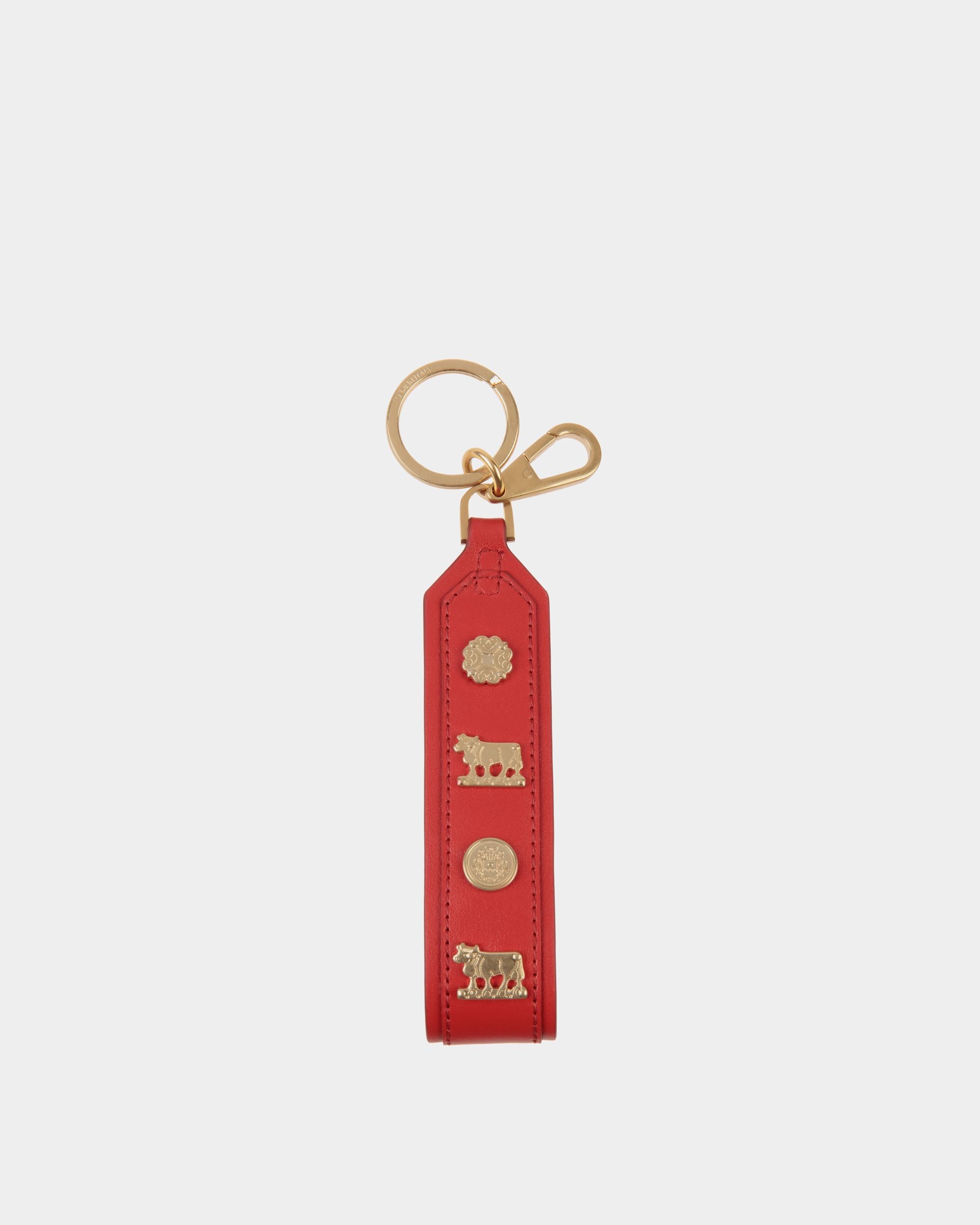 Swissness キーチェーン スタッズ Candy Red レザー - 女性 - Bally - 02