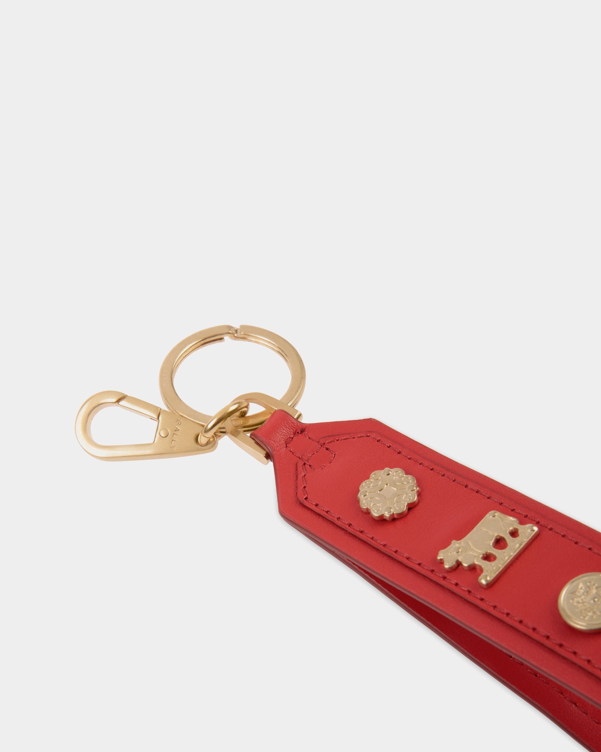 Swissness キーチェーン スタッズ Candy Red レザー - 女性 - Bally - 03