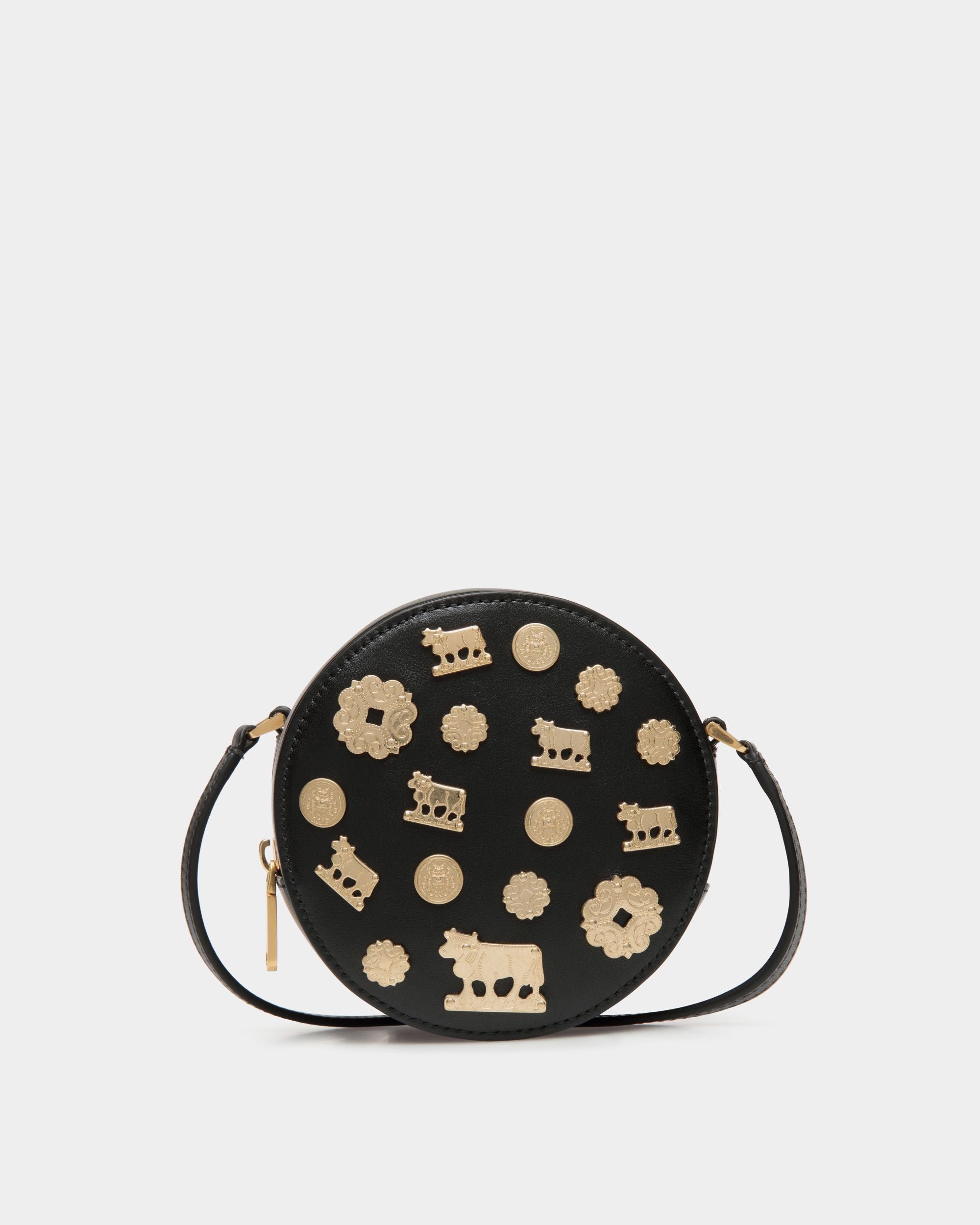 Swissness ラウンド ミニバッグ スタッズ ブラック レザー - 女性 - Bally - 01