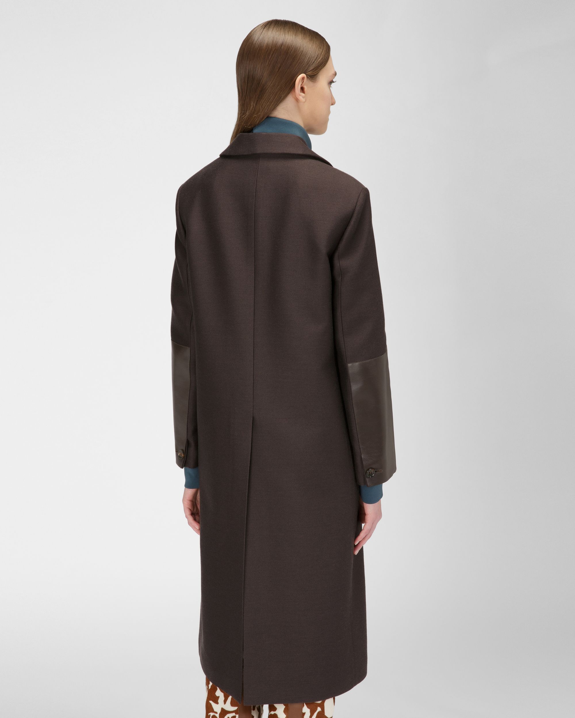 エボニーブラウン ウール＆コットン コート - 女性 - Bally - 03