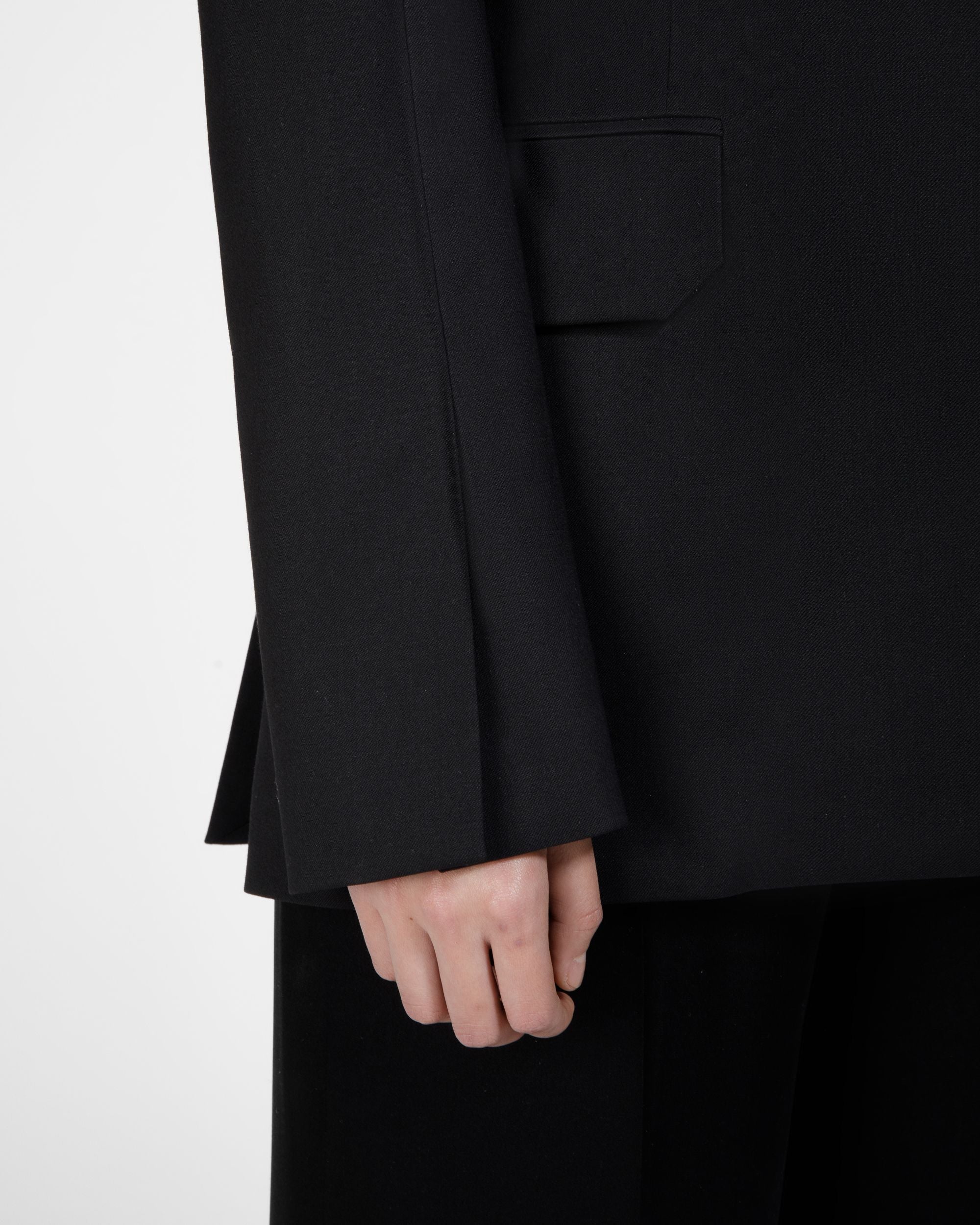 レザー ラペル ブレザー ブラック ウールミックス ジャケット - 女性 - Bally - 03