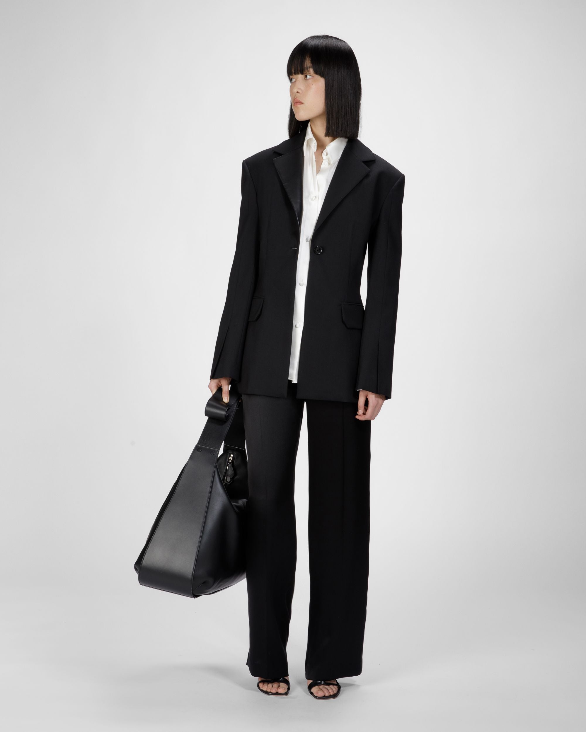 レザー ラペル ブレザー ブラック ウールミックス ジャケット - 女性 - Bally - 05
