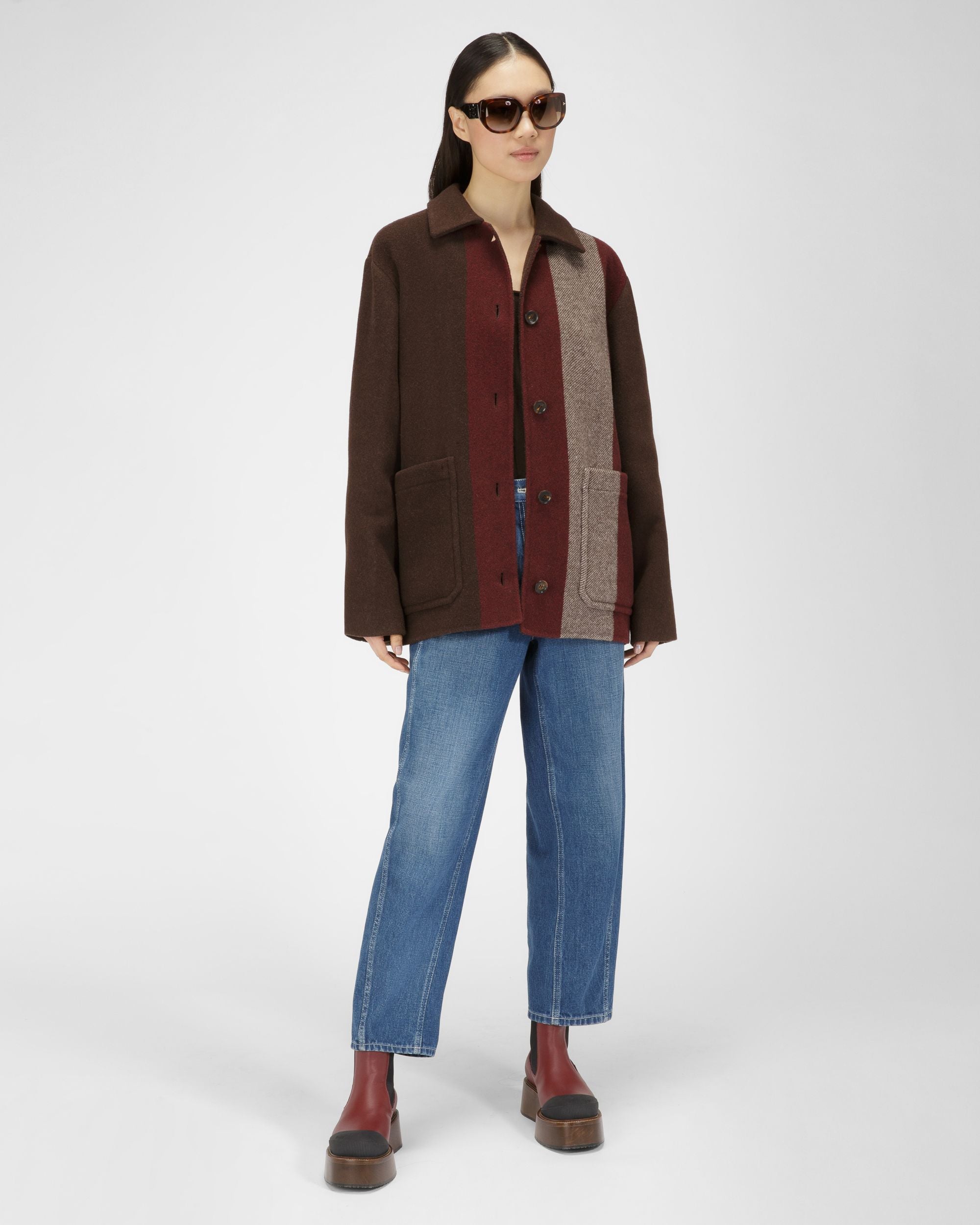 エボニーブラウン ウールミックス ジャケット - 女性 - Bally - 05