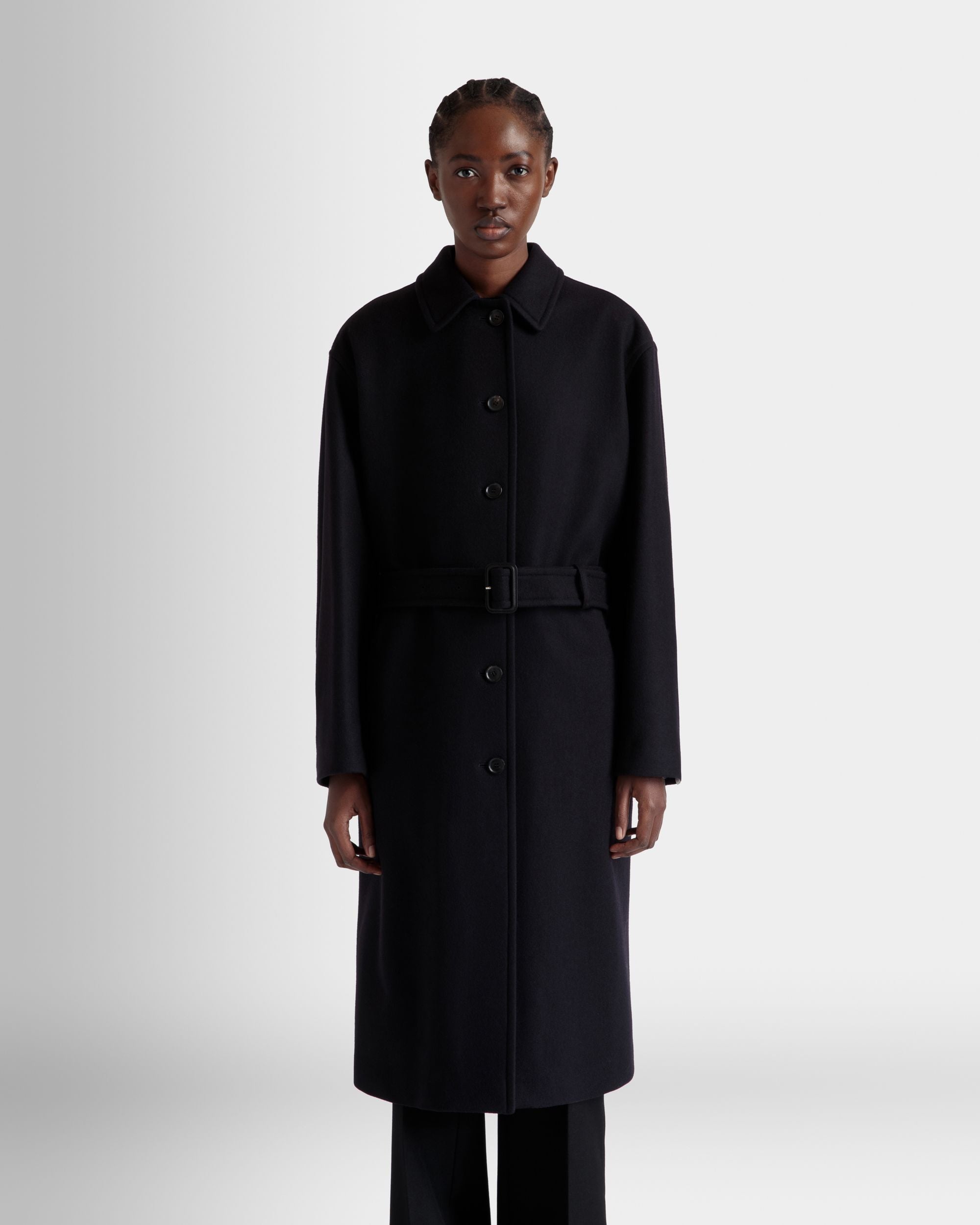 ベルト コート Navy Blue ウールブレンド - 女性 - Bally - 03