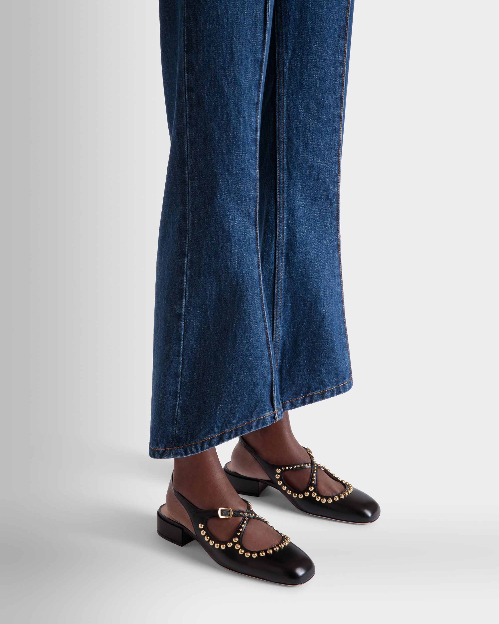 Ballyrina スリングバックパンプス ブラック レザー スタッズ - 女性 - Bally - 02