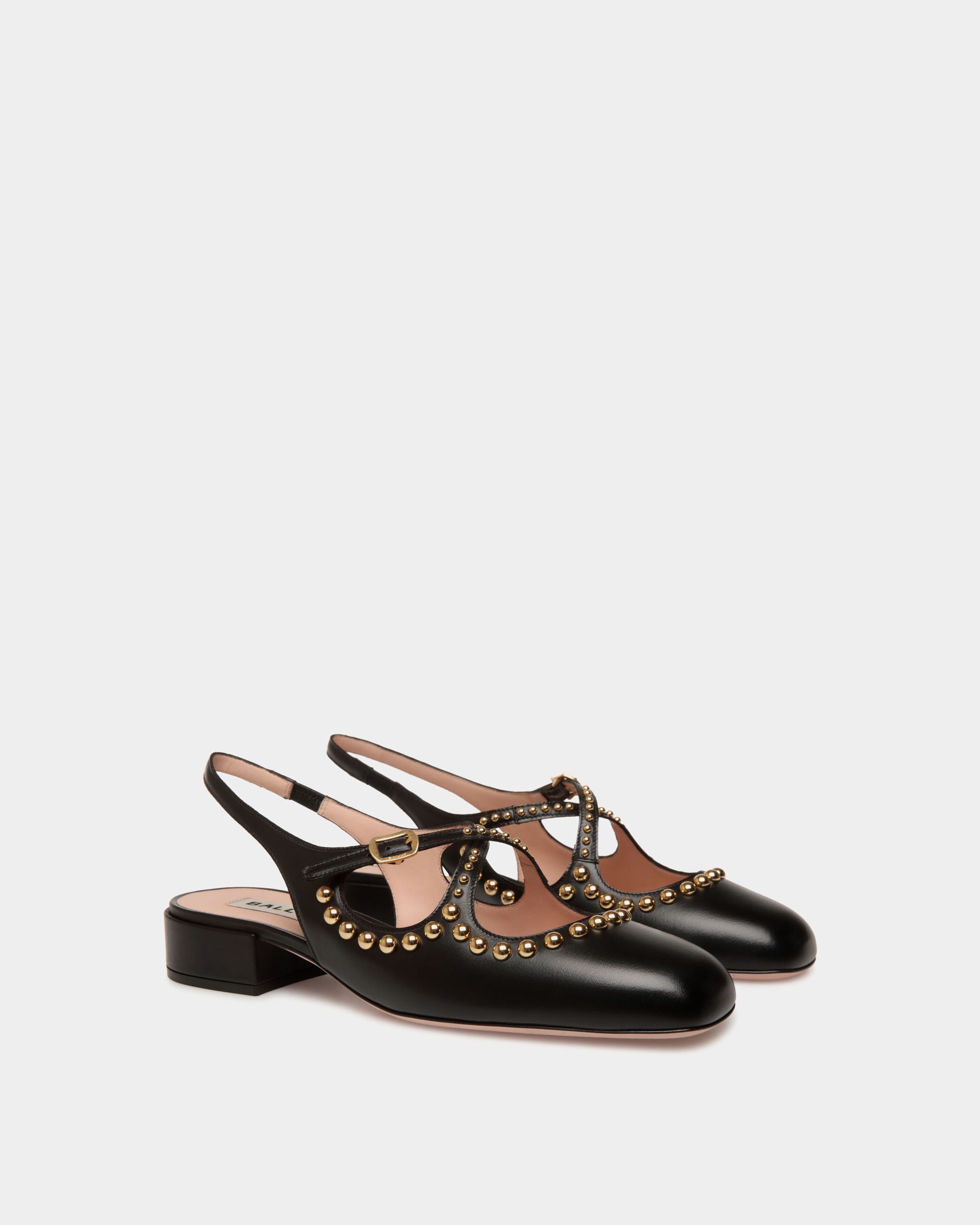 Ballyrina スリングバックパンプス ブラック レザー スタッズ - 女性 - Bally - 03