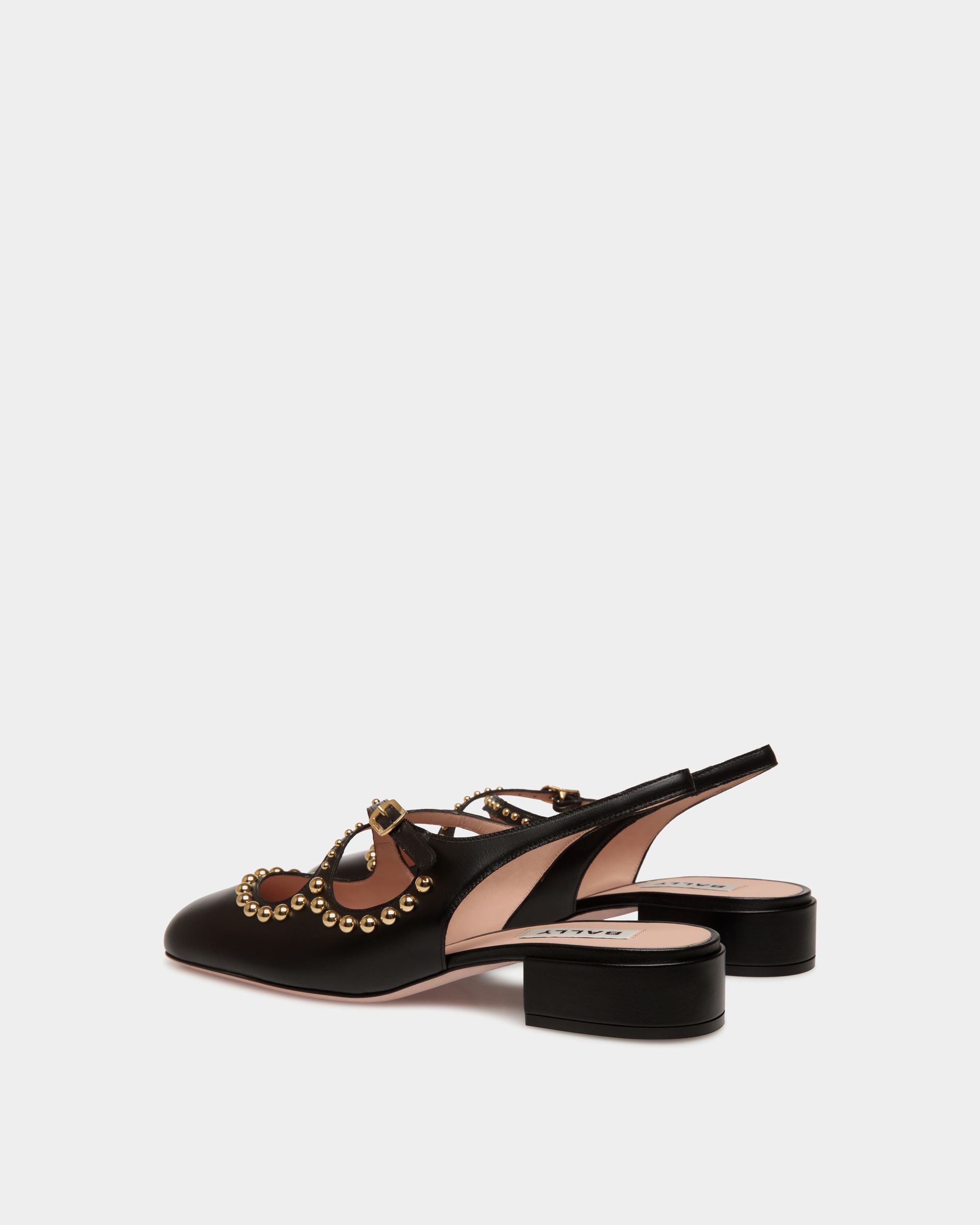 Ballyrina スリングバックパンプス ブラック レザー スタッズ - 女性 - Bally - 04