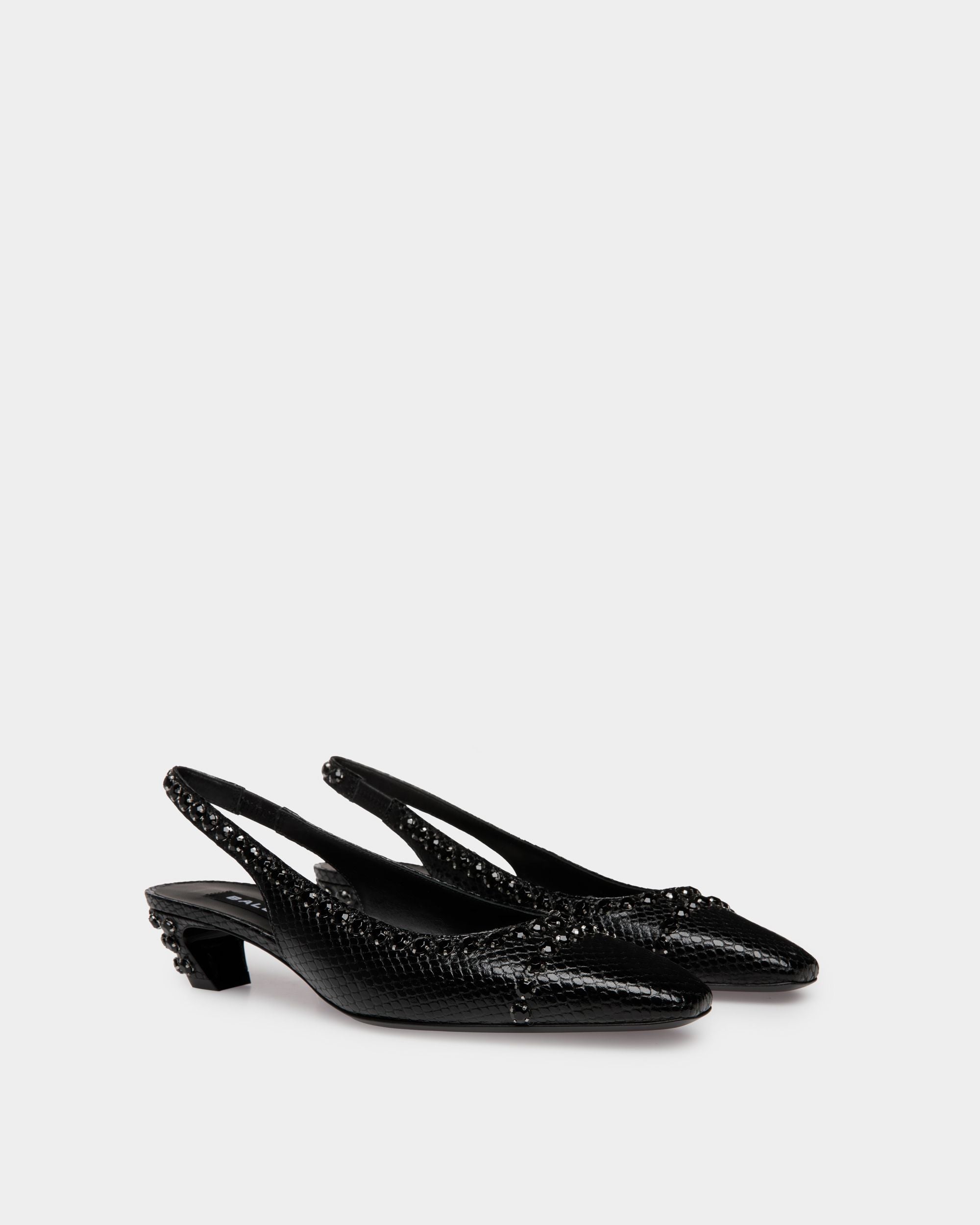 Sylt スリングバック パンプス パイソンプリント レザー  ブラック - 女性 - Bally - 02