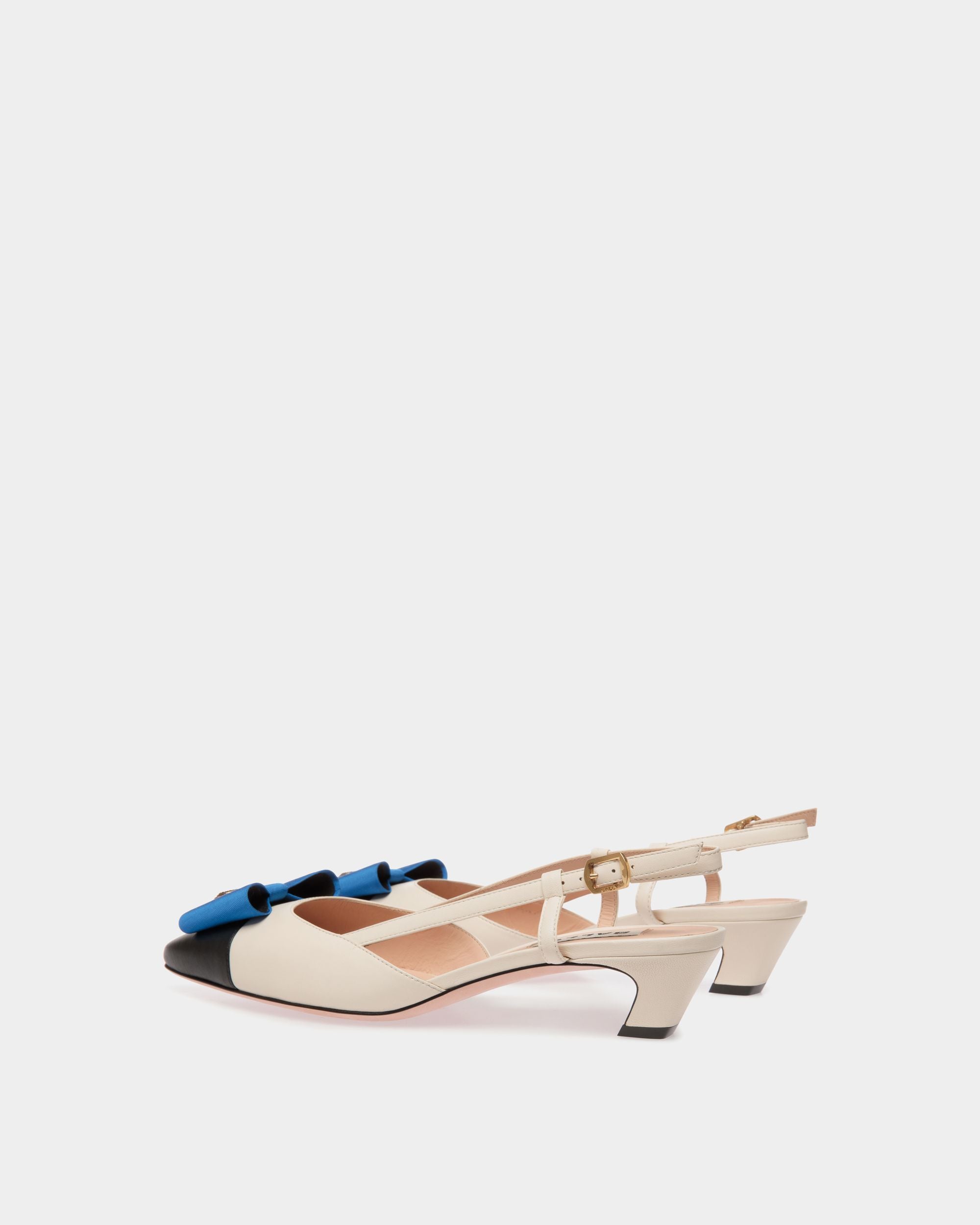B-Bow スリングバックパンプス ホワイト＆ブラック レザー - 女性 - Bally - 04