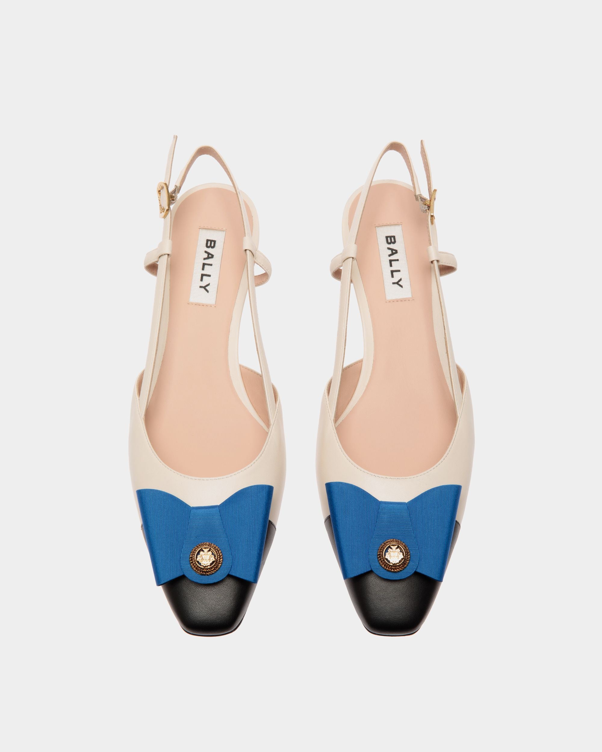 B-Bow スリングバックパンプス ホワイト＆ブラック レザー - 女性 - Bally - 05