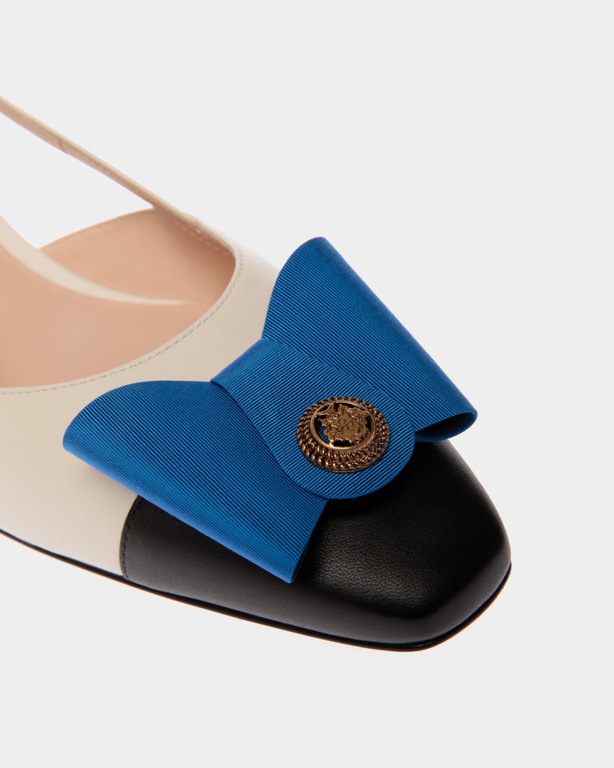 B-Bow スリングバックパンプス ホワイト＆ブラック レザー - 女性 - Bally - 06