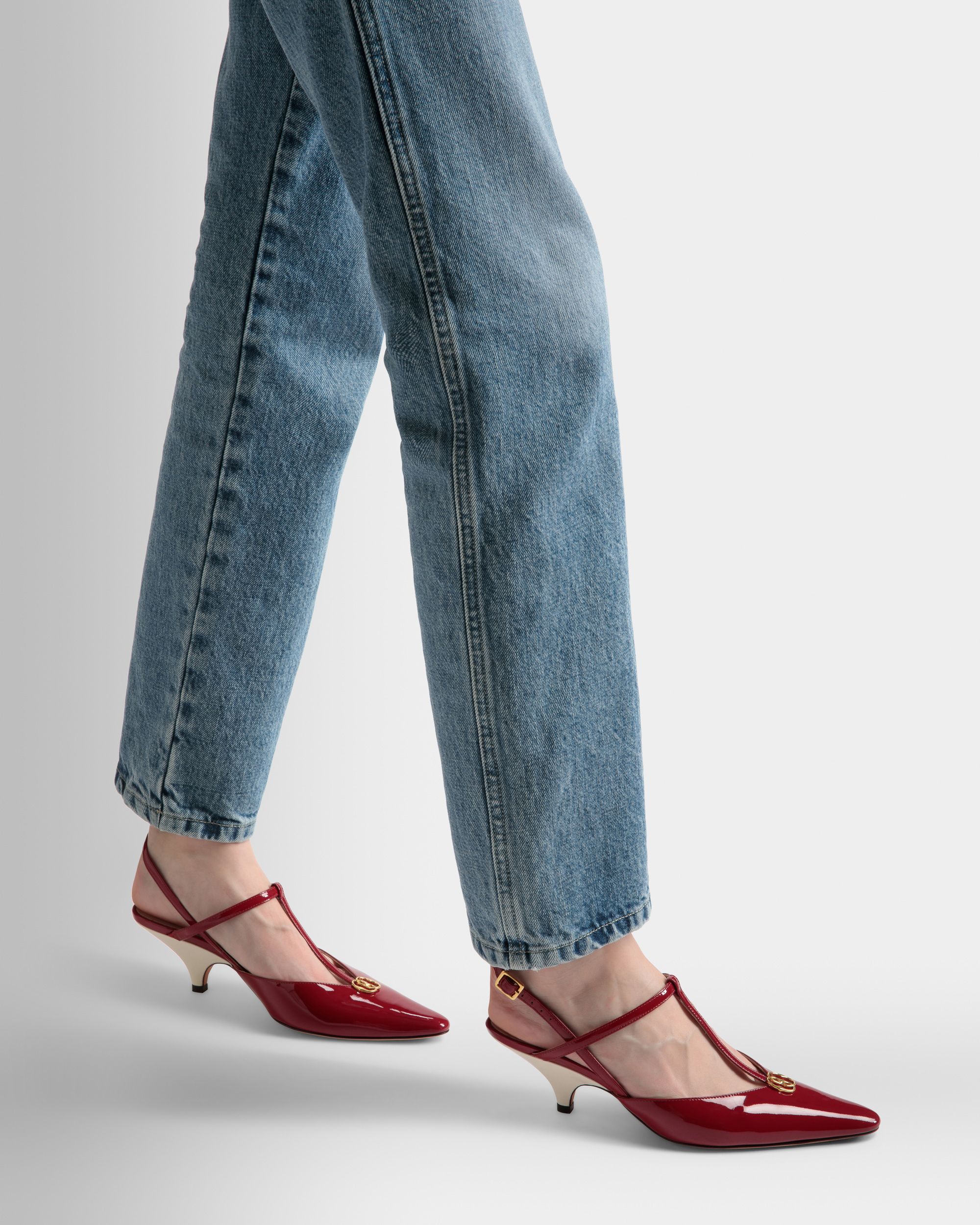 Katy スリングバック パンプス ルビーレッド＆ボーンホワイト レザー - 女性 - Bally - 02