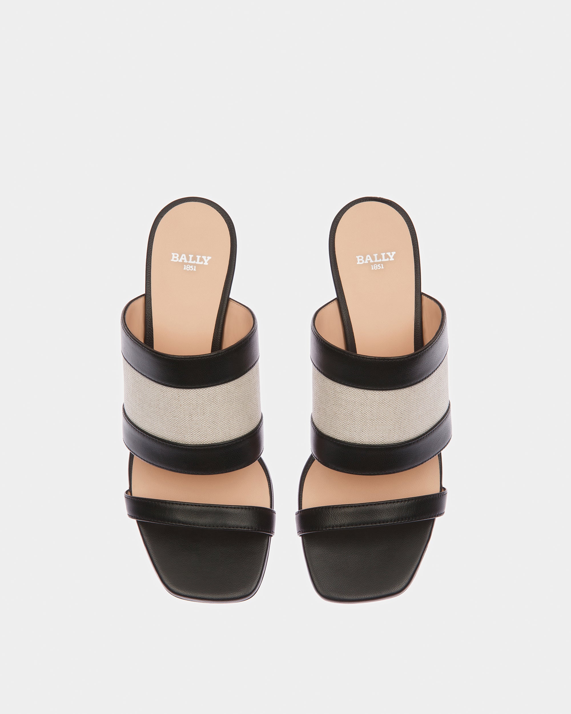 Bianka ナチュラル＆ブラック キャンバス＆レザー ミュール - 女性 - Bally - 02