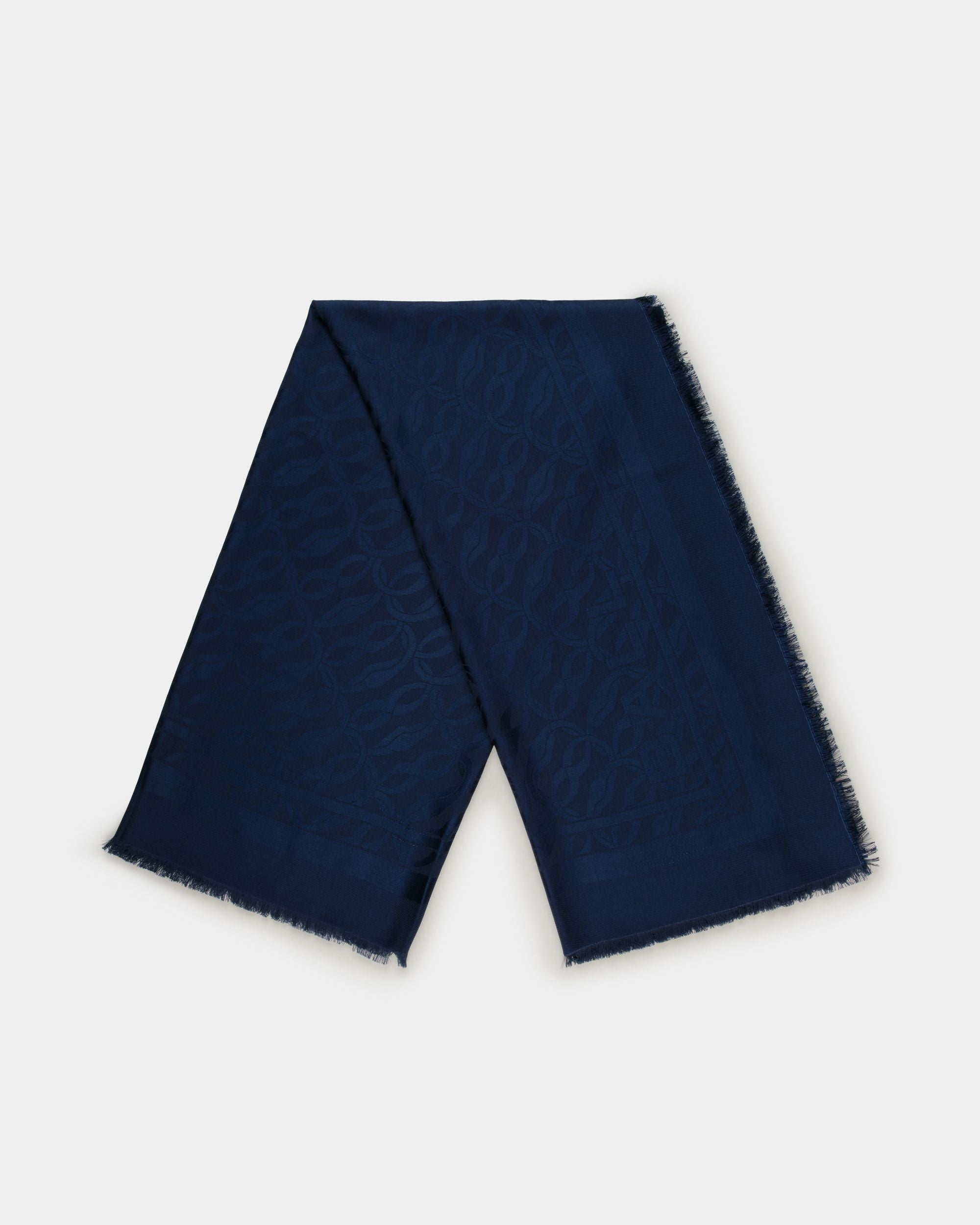 Scarf Scarf In Blue Silk - 女性 - Bally - 01
