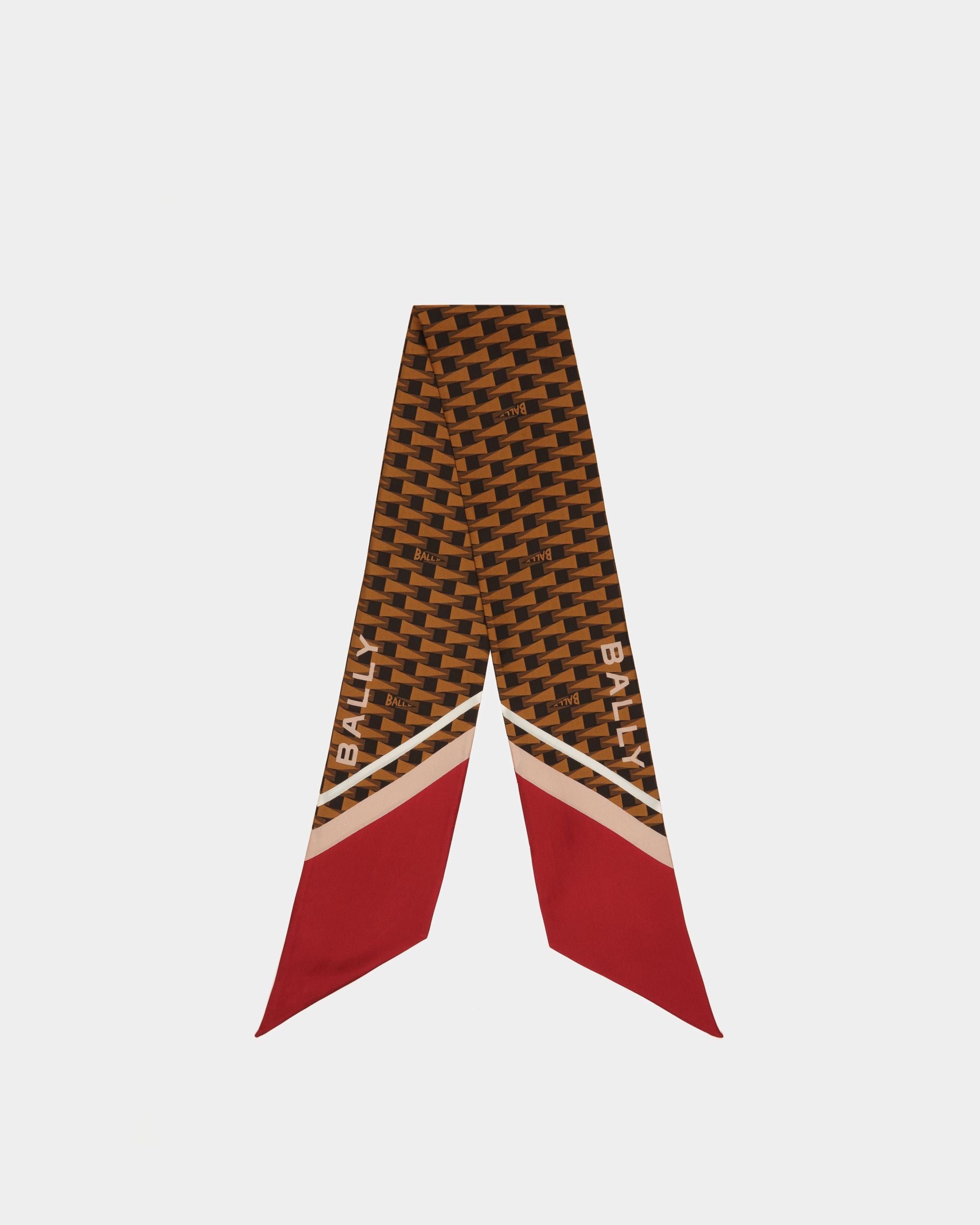Pennant プリント スカーフ デザートブラウン シルク - 女性 - Bally - 01