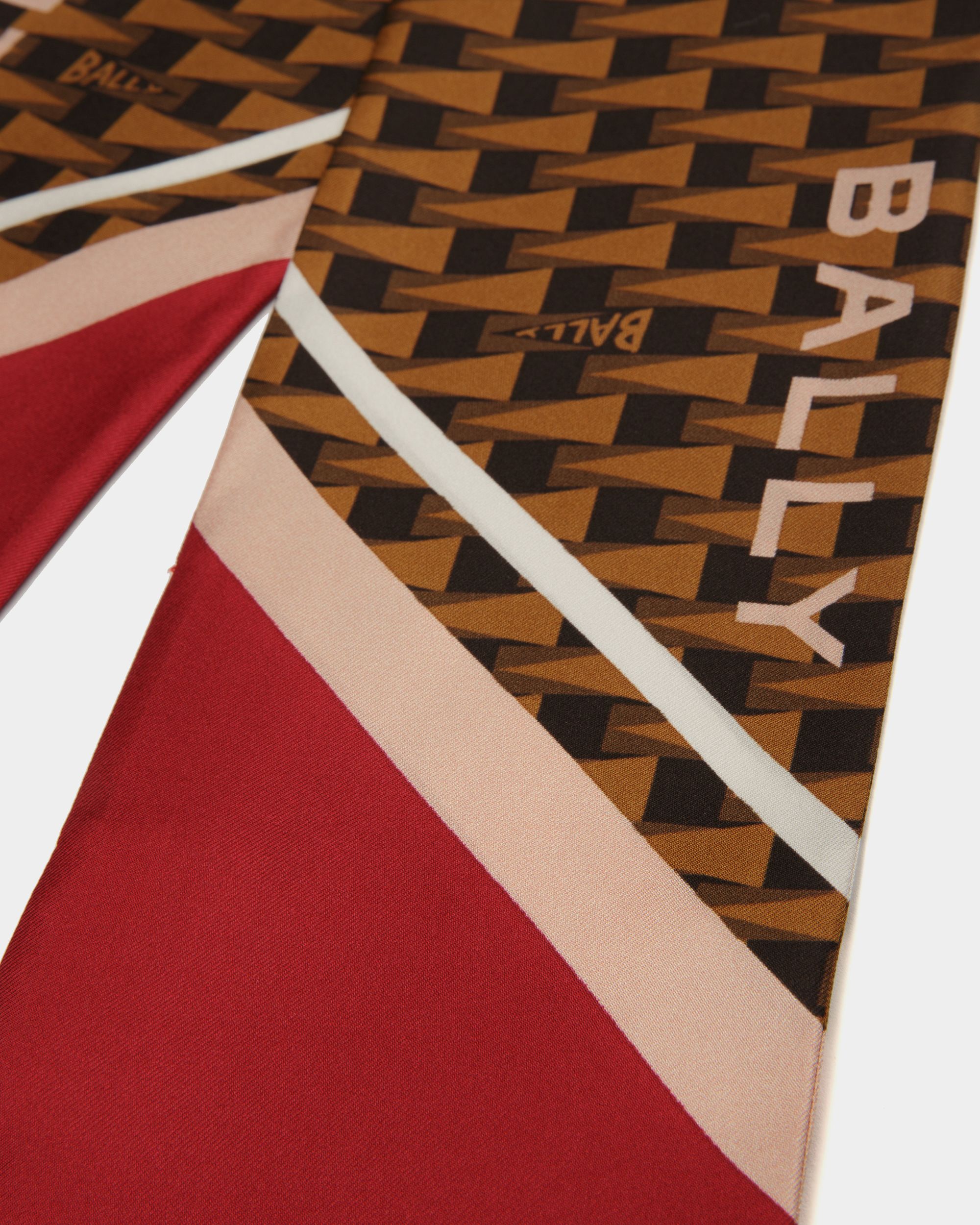 Pennant プリント スカーフ デザートブラウン シルク - 女性 - Bally - 02