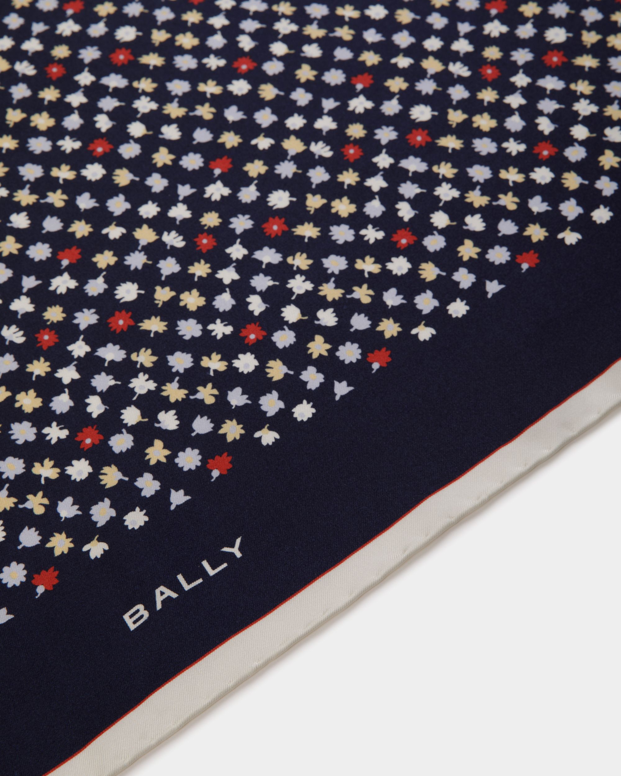 シルク スカーフ マイクロフラワー ネイビーブルー - 女性 - Bally - 02