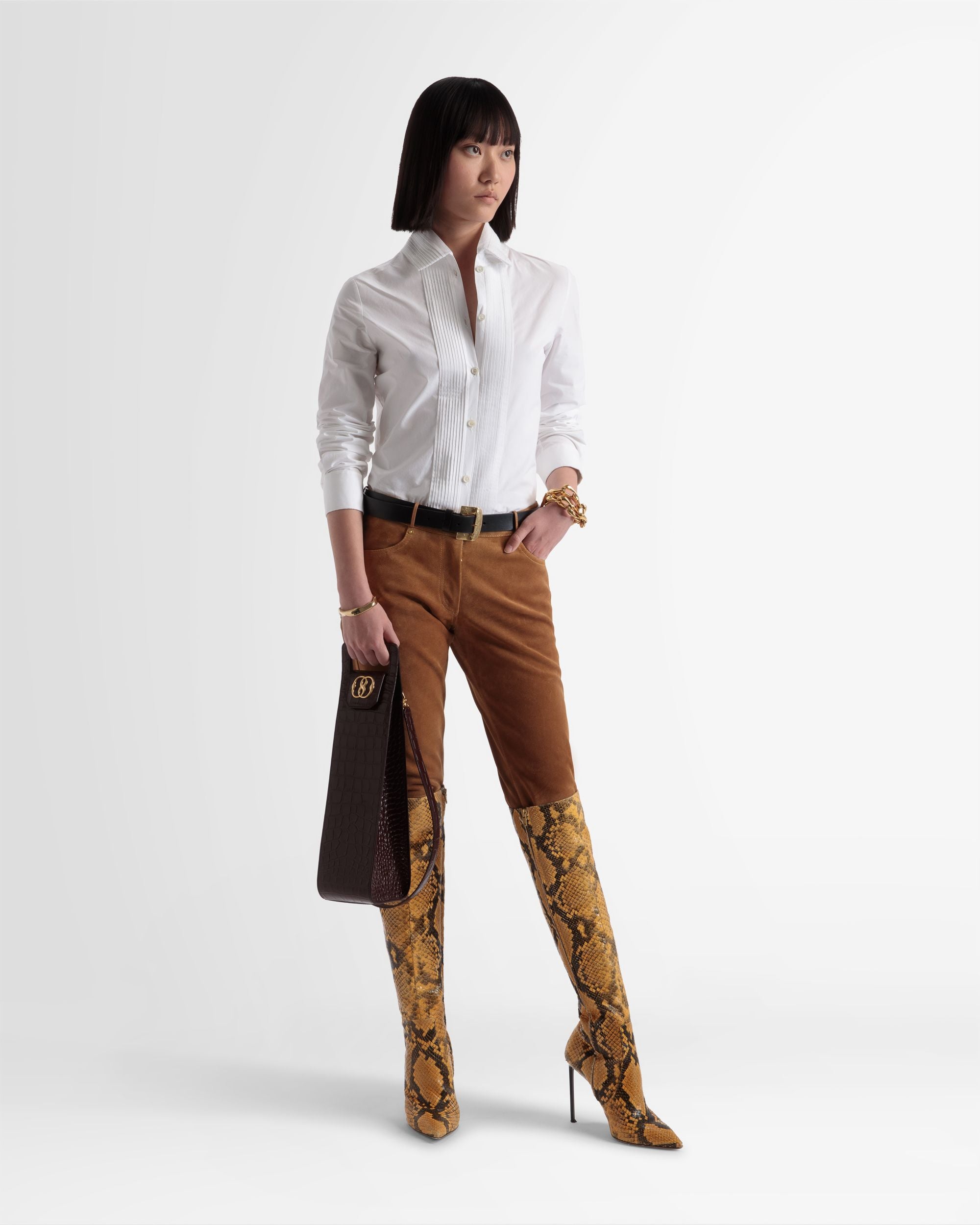 ピンタック プラケット シャツ ホワイト コットンポプリン ピンタック プラケット シャツ - 女性 - Bally - 02